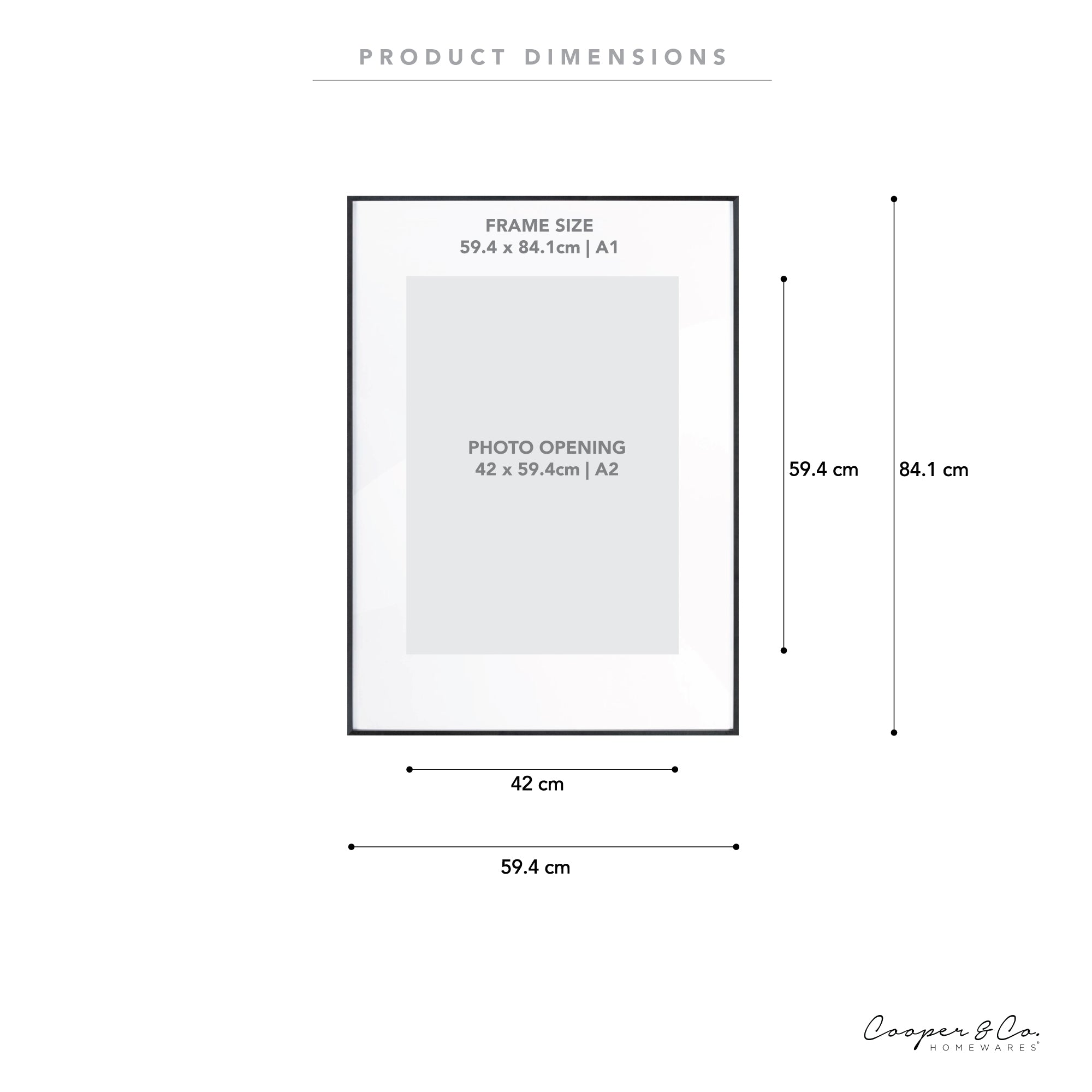 A1 Mat to A2 Premium Metal Photo Frame