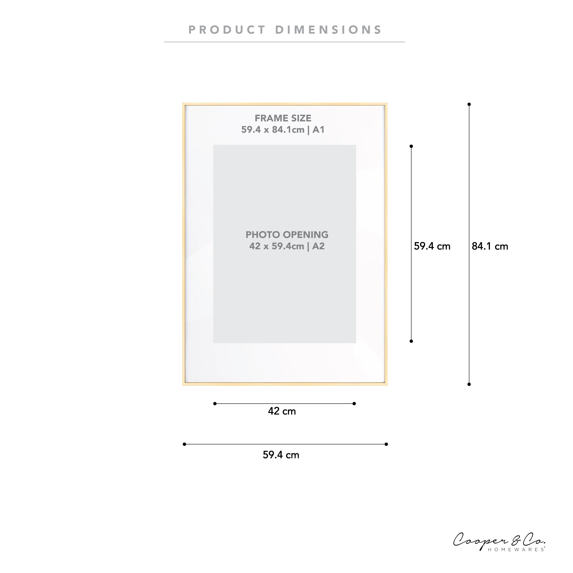 A1 Mat to A2 Premium Metal Photo Frame