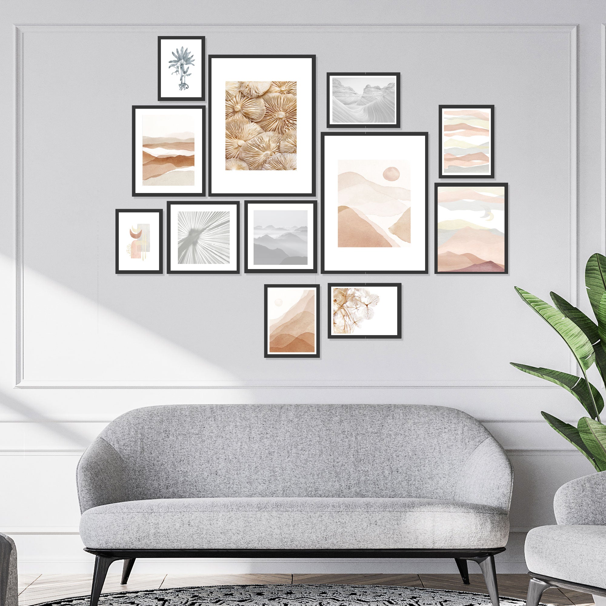 Instant Gallery Wall 12 Piece Frame Set Black Photo Frames