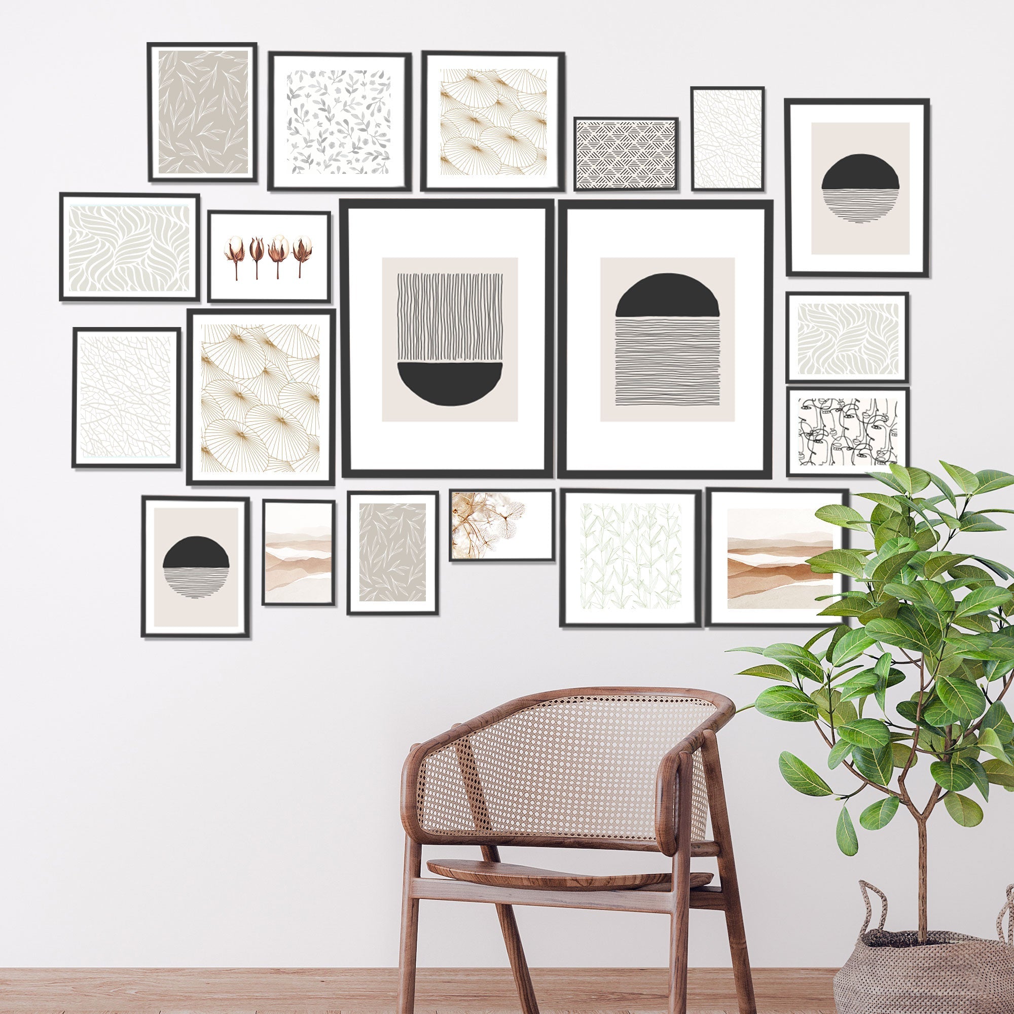 Instant Gallery Wall 20 Piece Frame Set Black Photo Frames