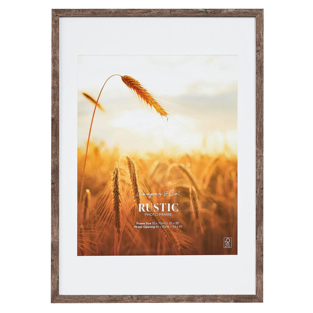 Rustic Photo Mat 50x70cm Mat to 40x50cm Premium Rustic Wooden Photo Frame