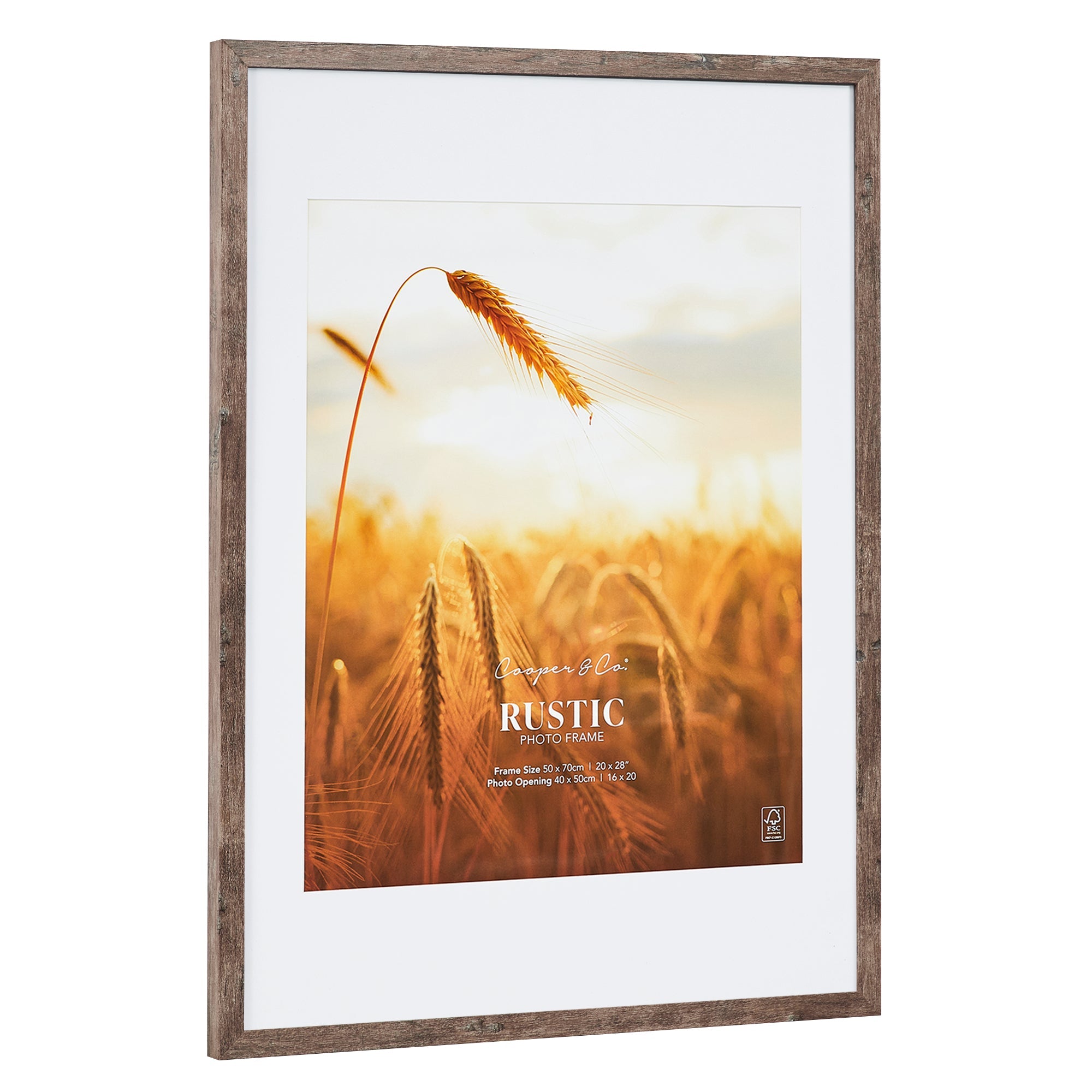 50X70Cm Matt To 40X50Cm Premium Rustic Wooden Photo Frame Frames