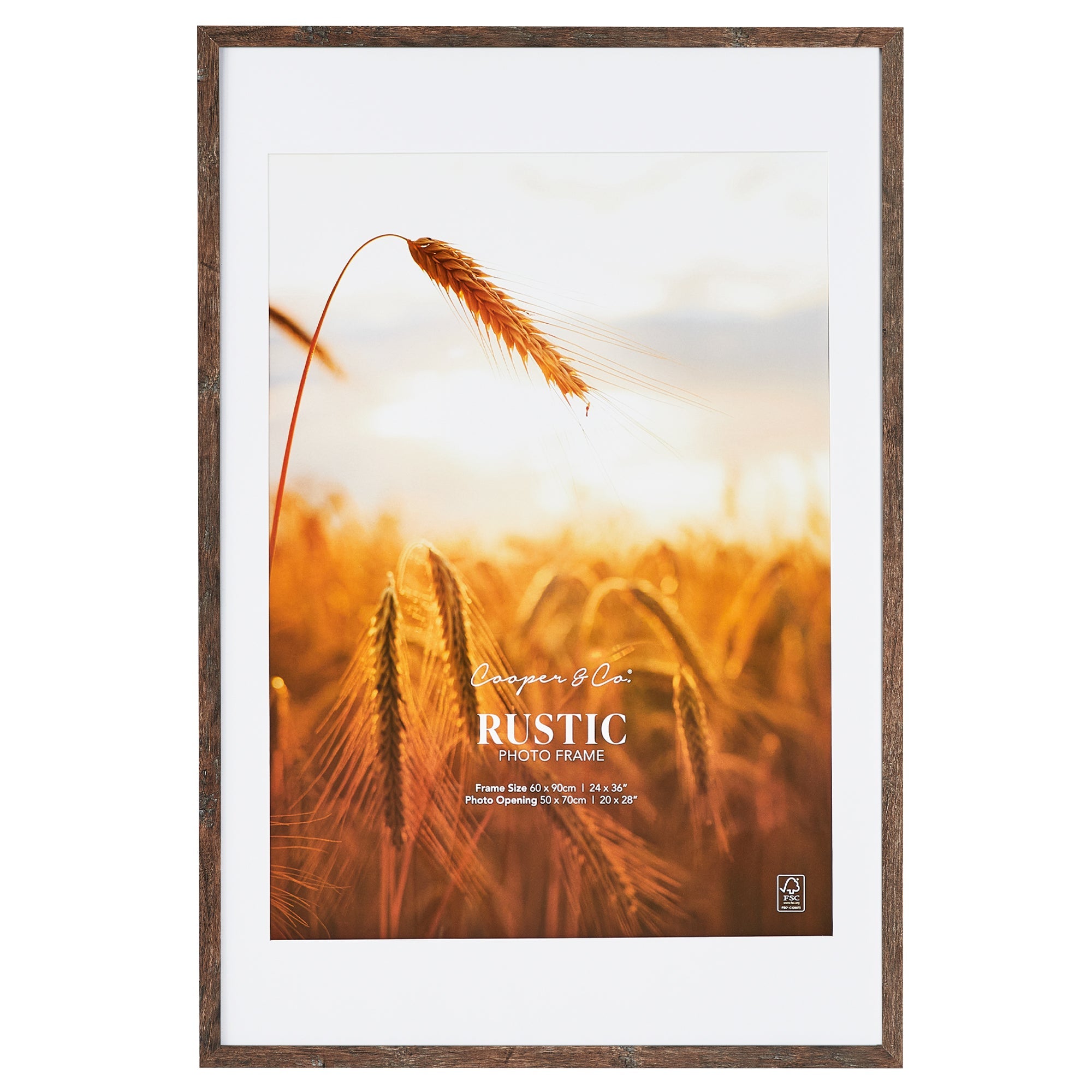 60X90Cm Matt To 50X70Cm Premium Rustic Wooden Photo Frame Frames