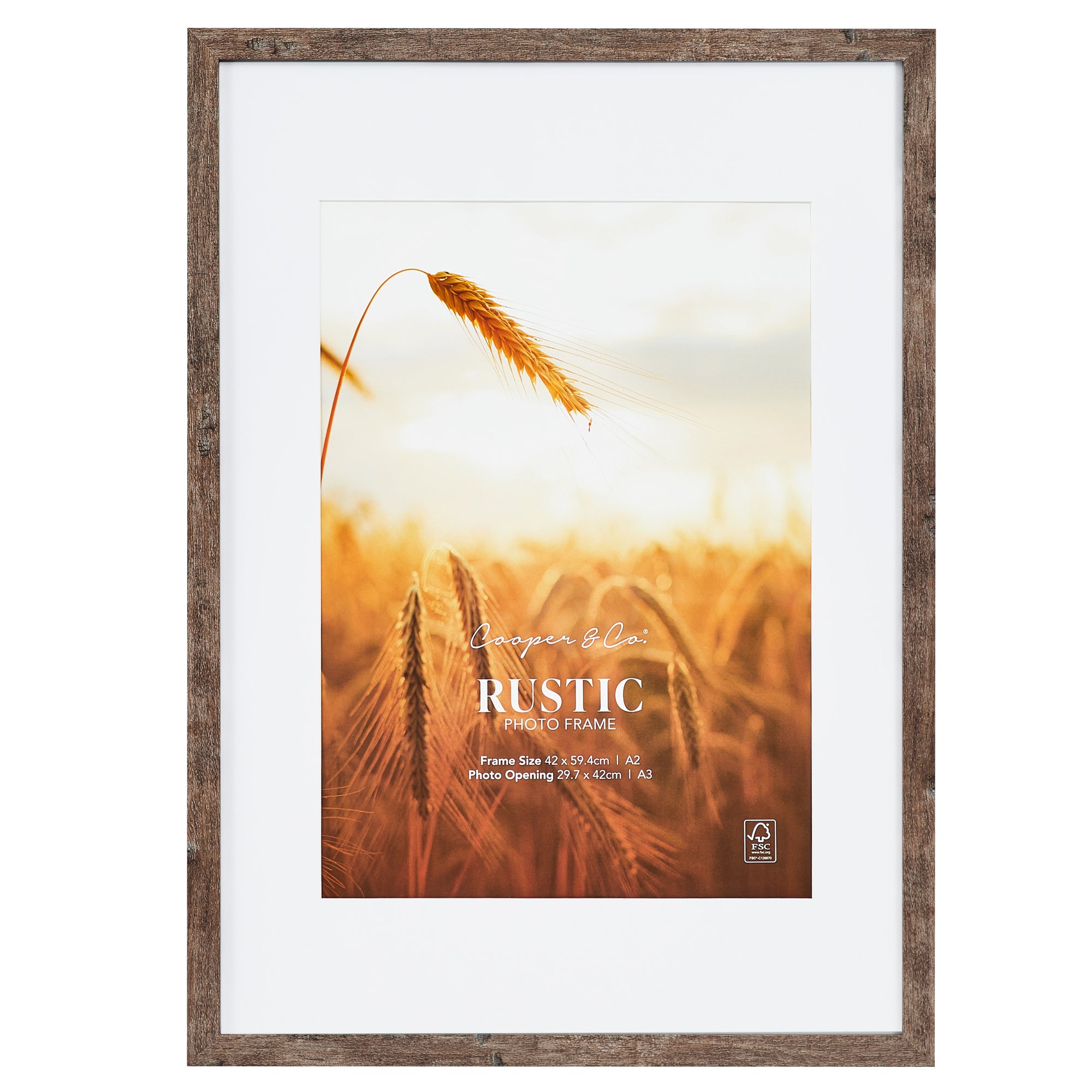 A2 Mat to A3 Premium Rustic Wooden Photo Frame