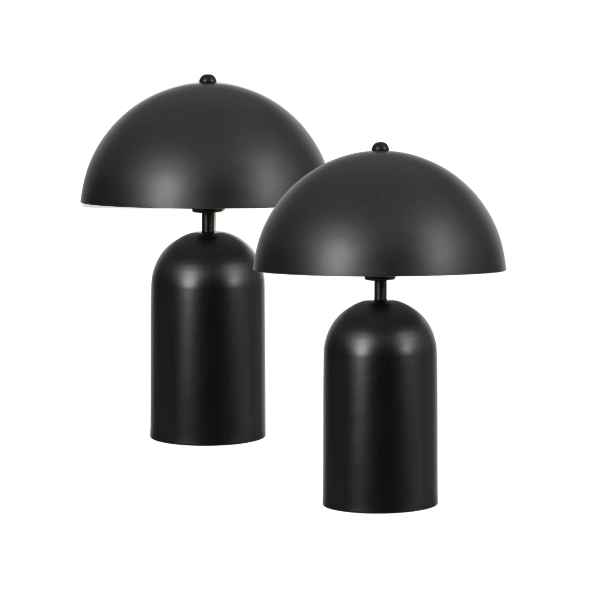 Mushroom 36cm Table Lamp Black (Set of 2)