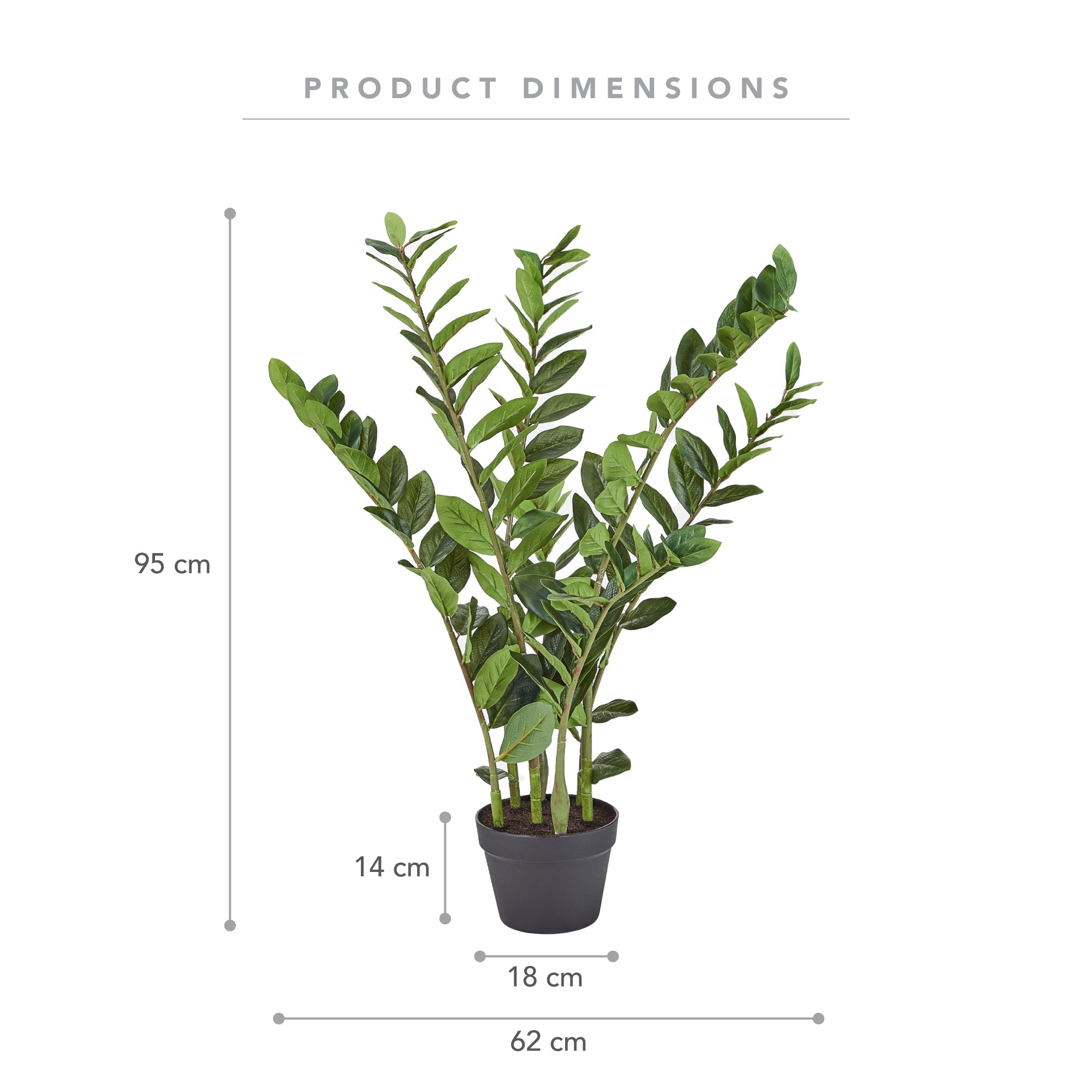 95Cm Artificial Zanzibar Plant In Pot Plants