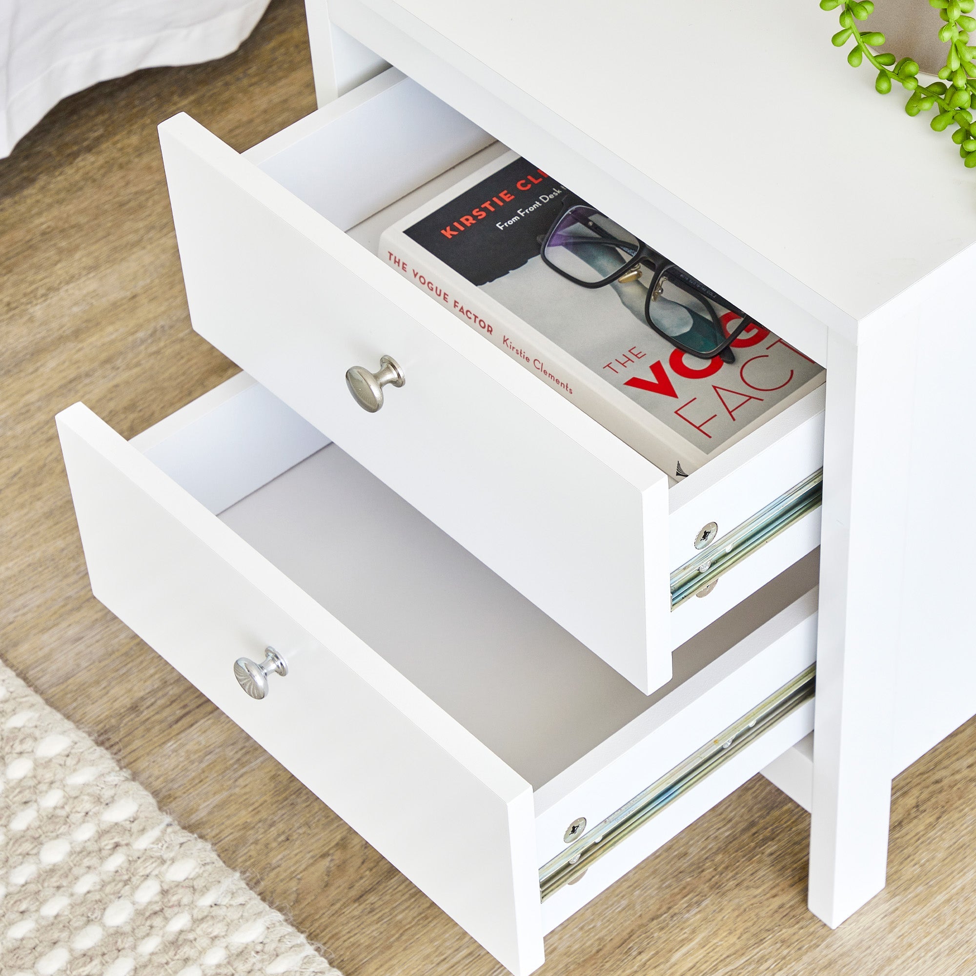 Gemini 35Cm Bedside Table White Tables