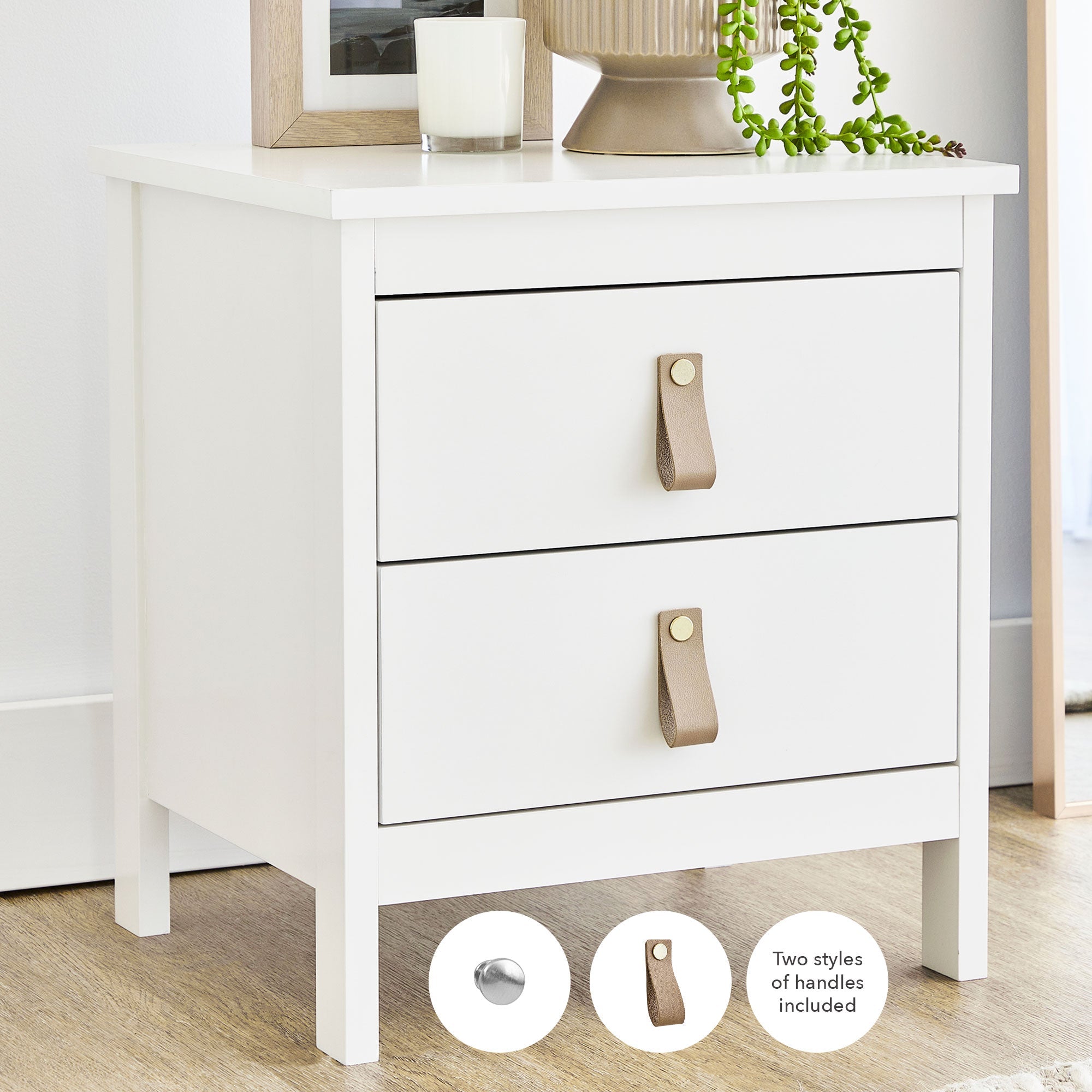 Gemini 35Cm Bedside Table White Tables