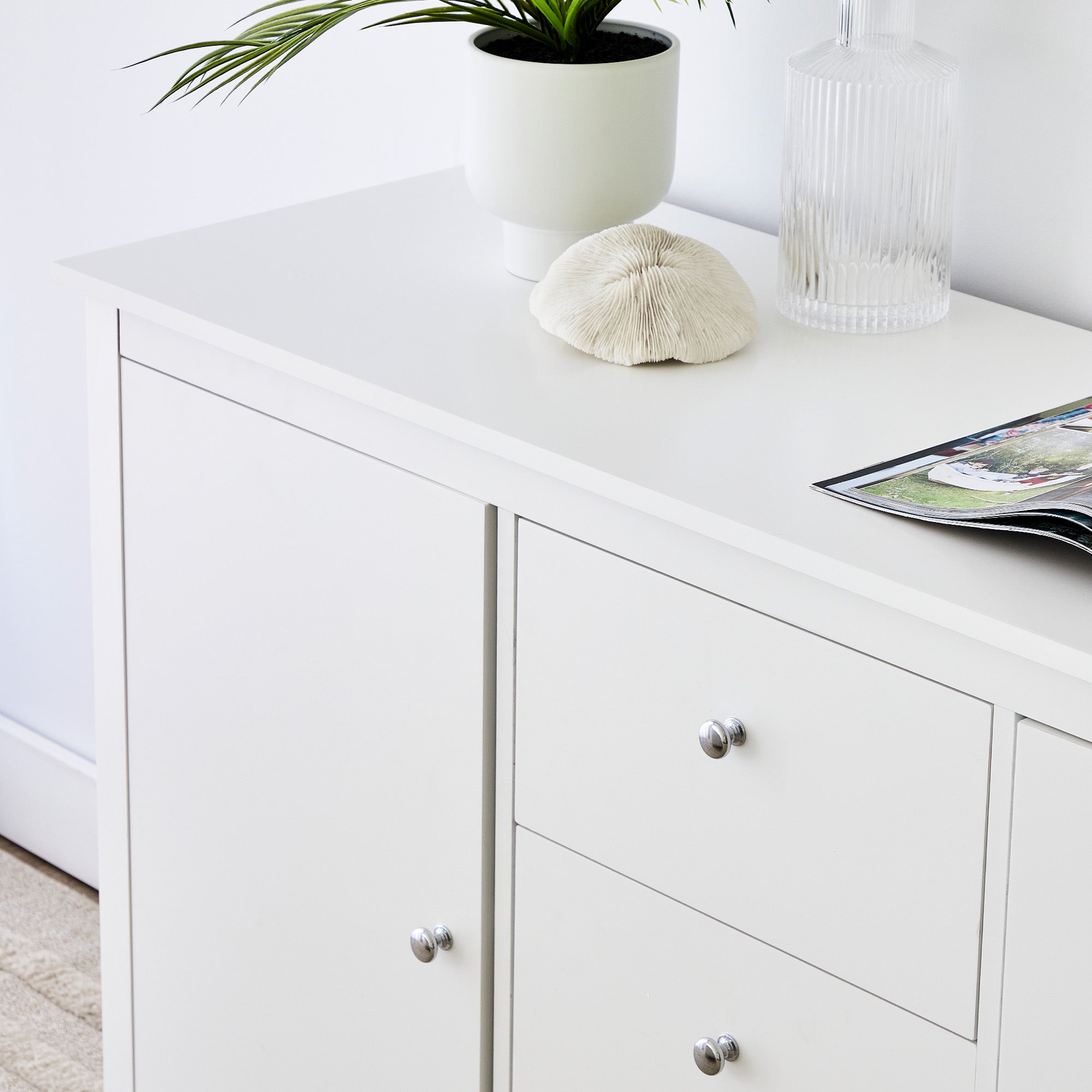 Gemini 128Cm Sideboard White Buffet/Sideboards