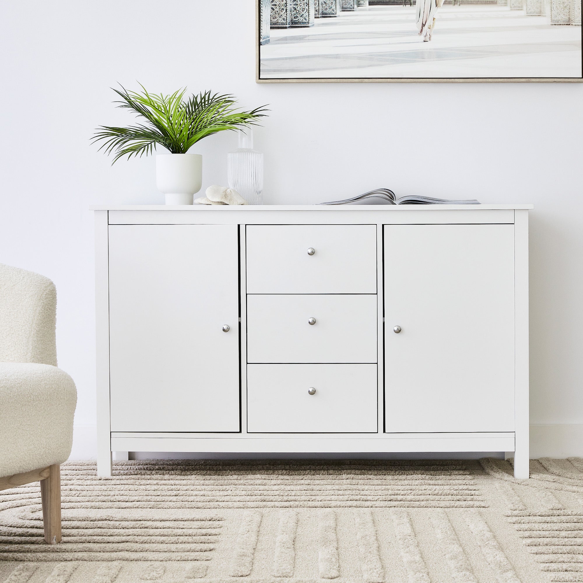 Gemini 128Cm Sideboard White Buffet/Sideboards