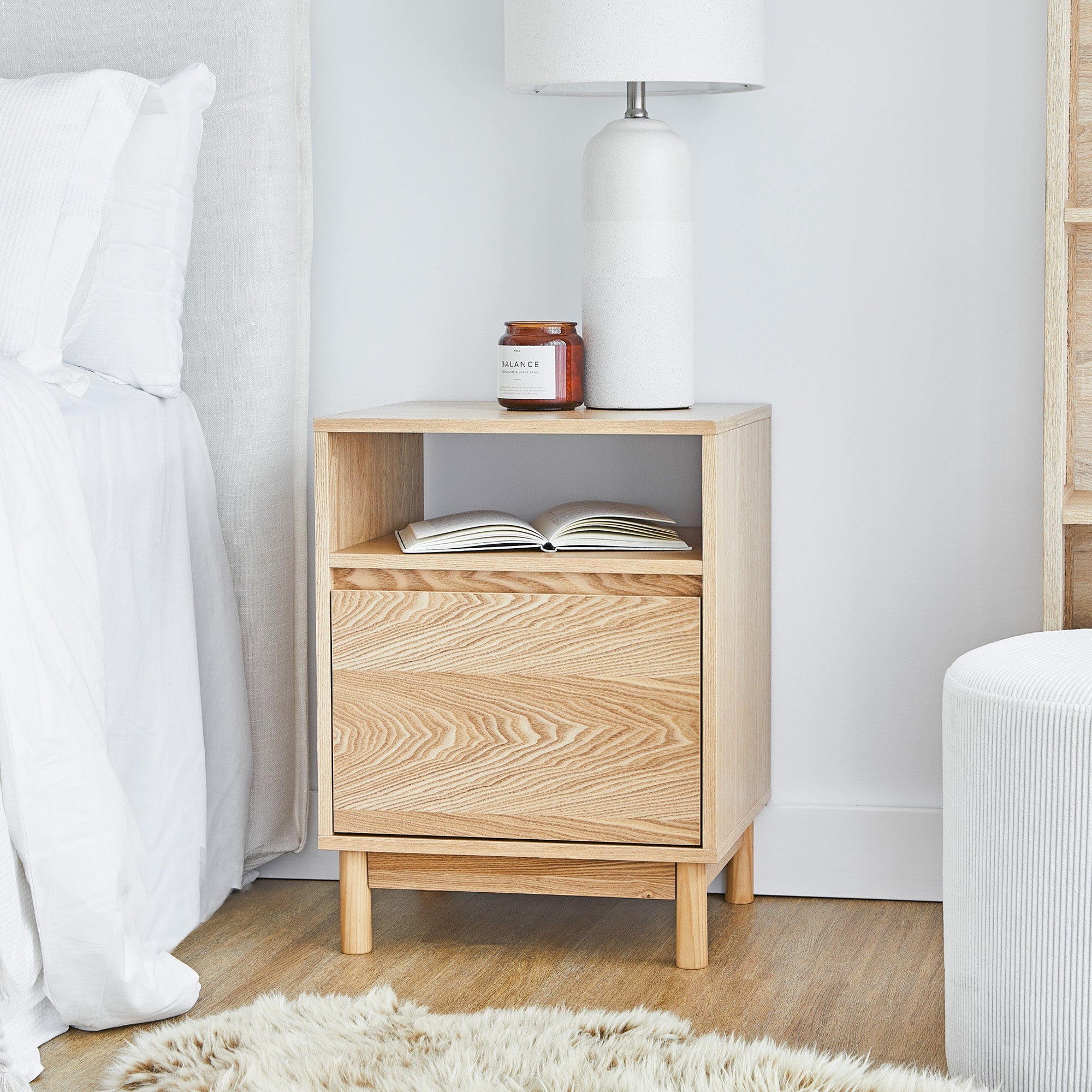 Emerson 45Cm Bedside Table Natural Tables