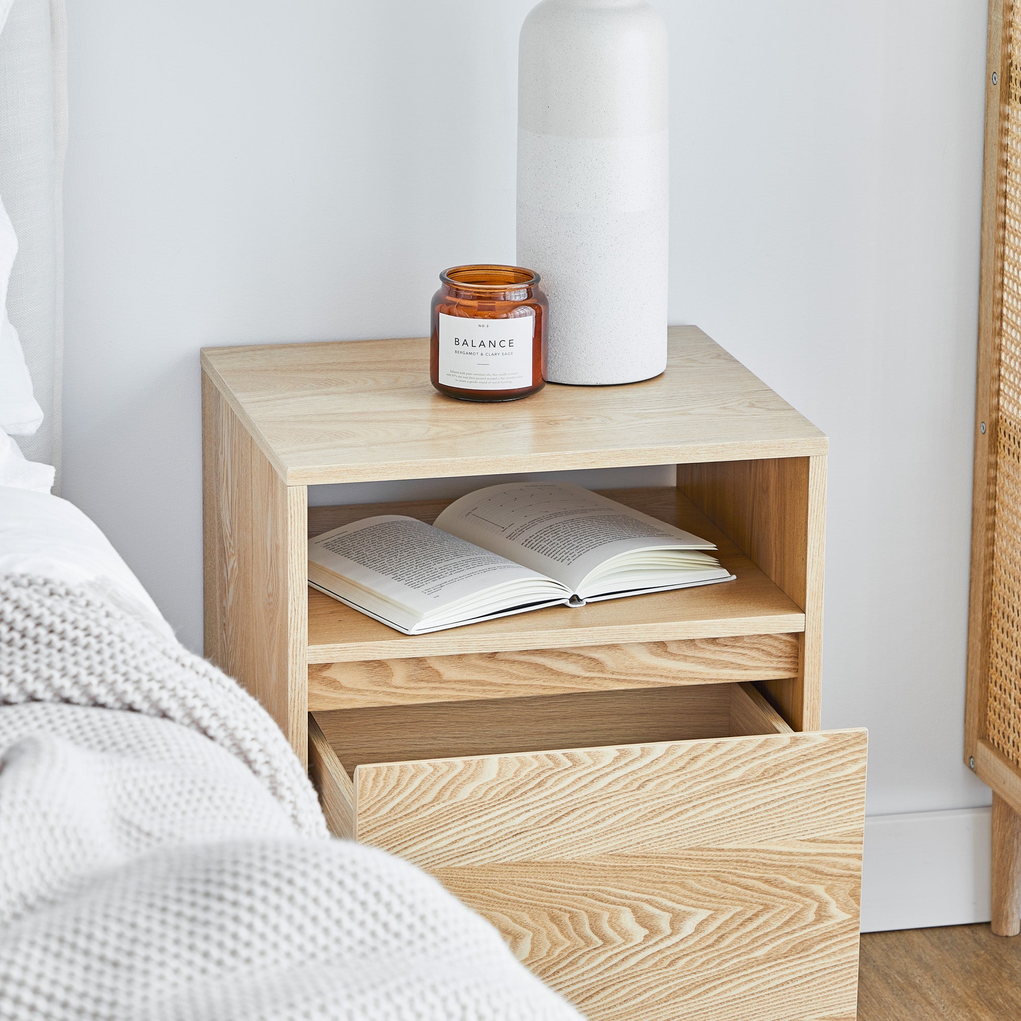 Emerson 45Cm Bedside Table Natural Tables