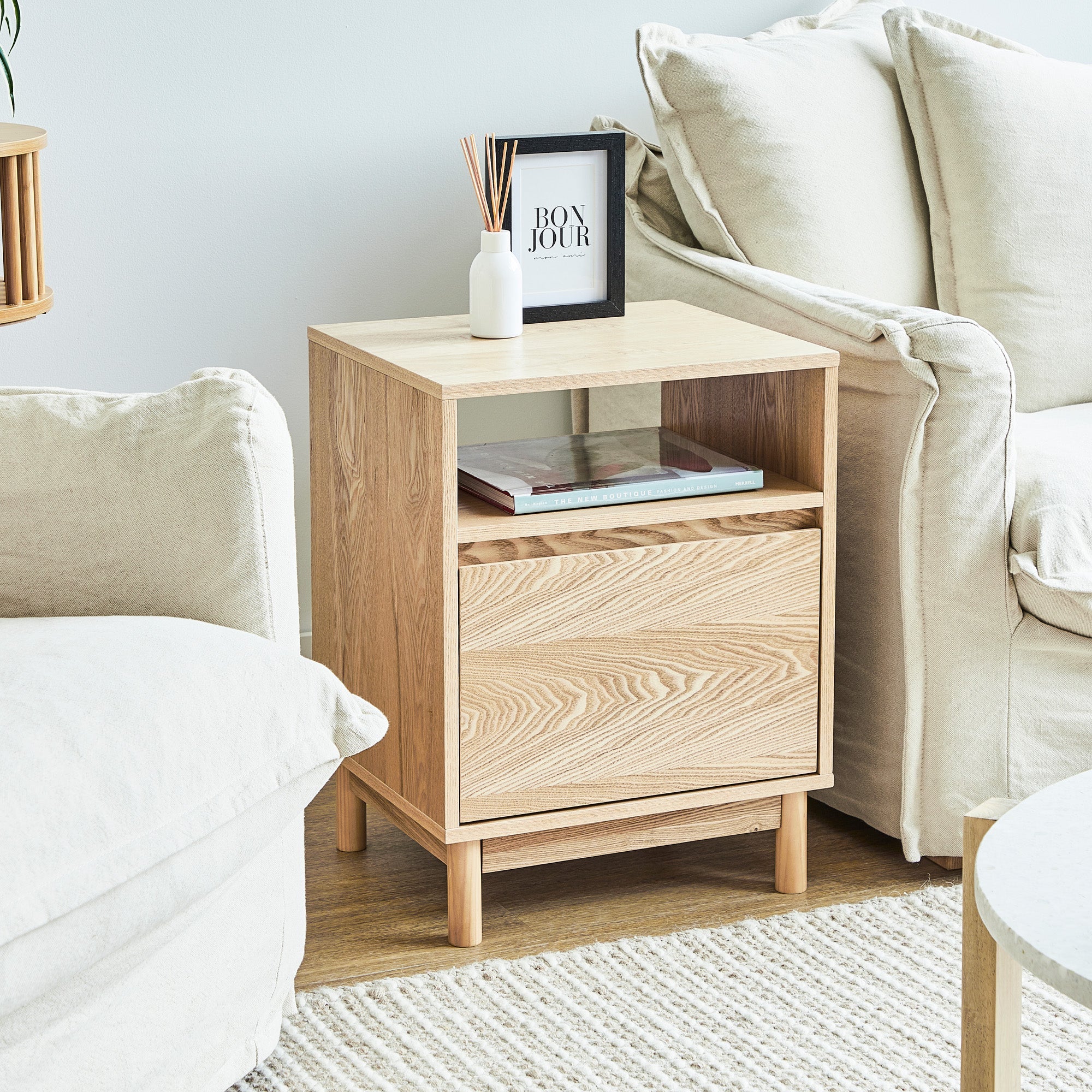 Emerson 45Cm Bedside Table Natural Tables