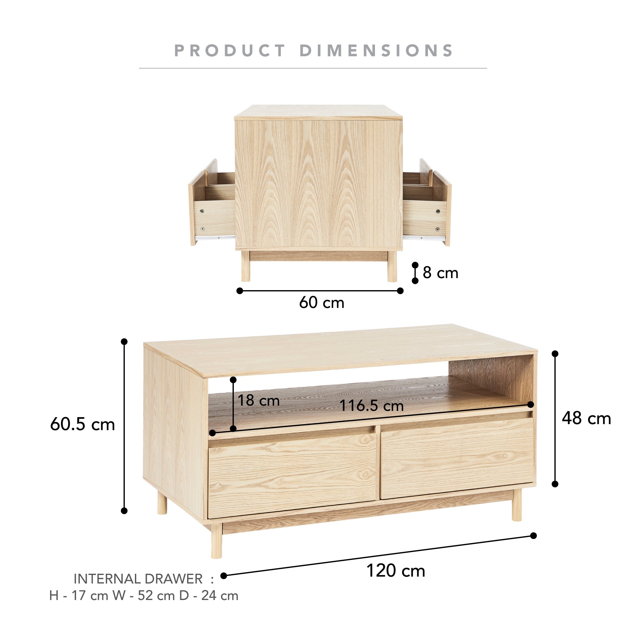 Emerson 120Cm Coffee Table Natural Tables