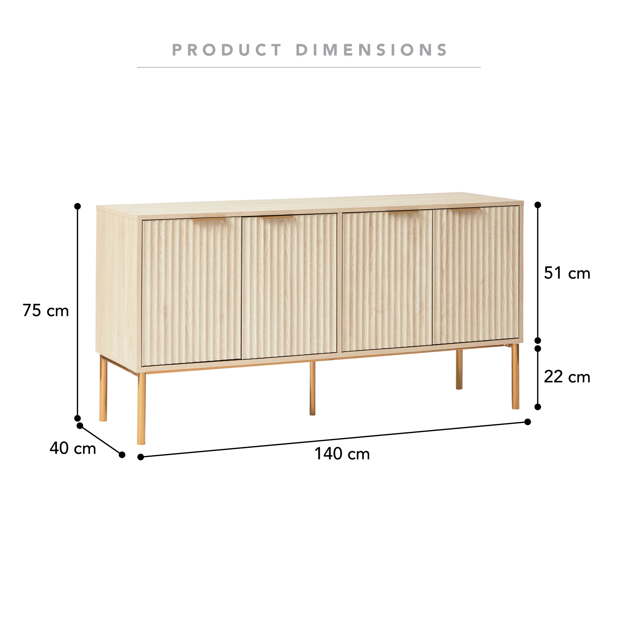 Indy 140cm Sideboard