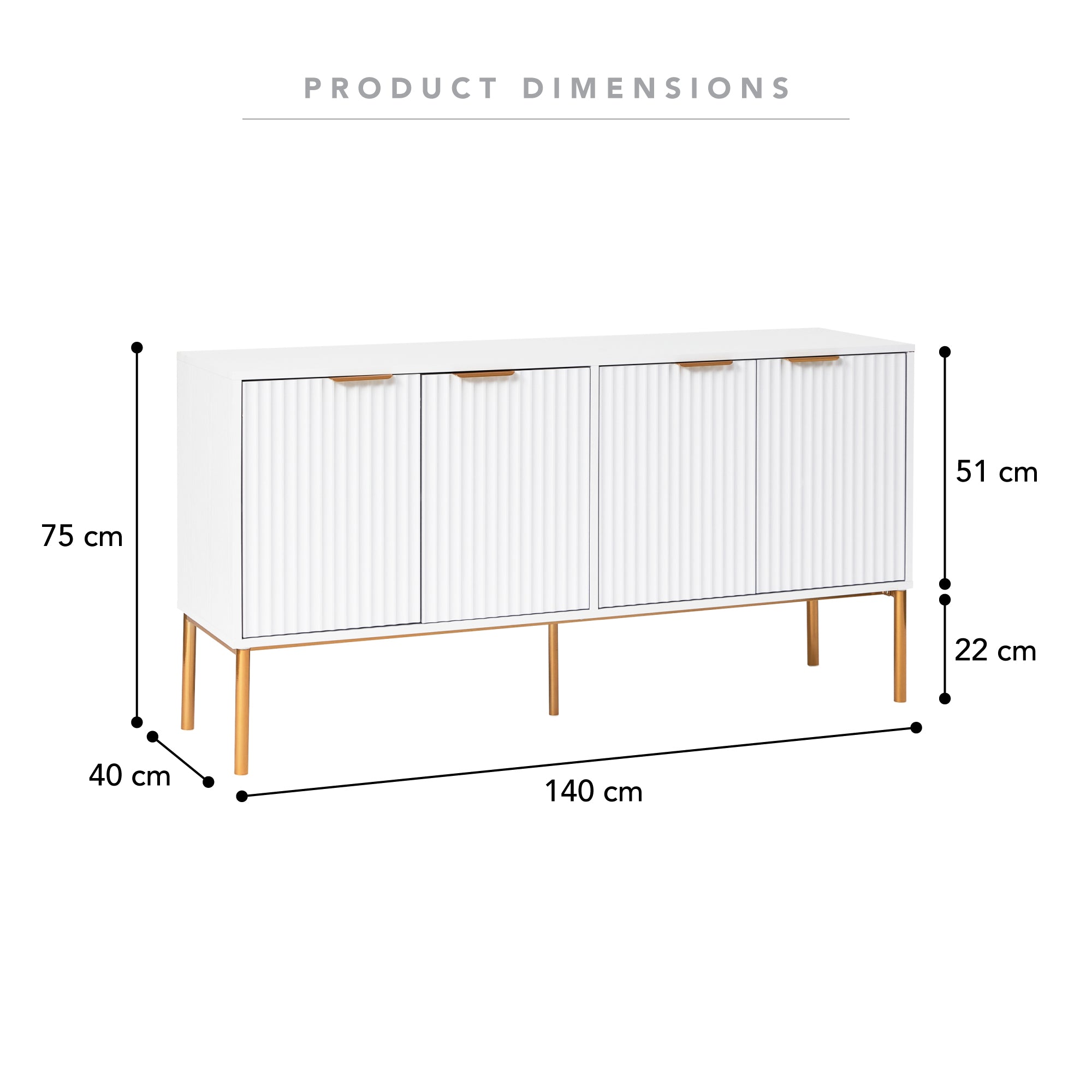 Indy 140cm Sideboard