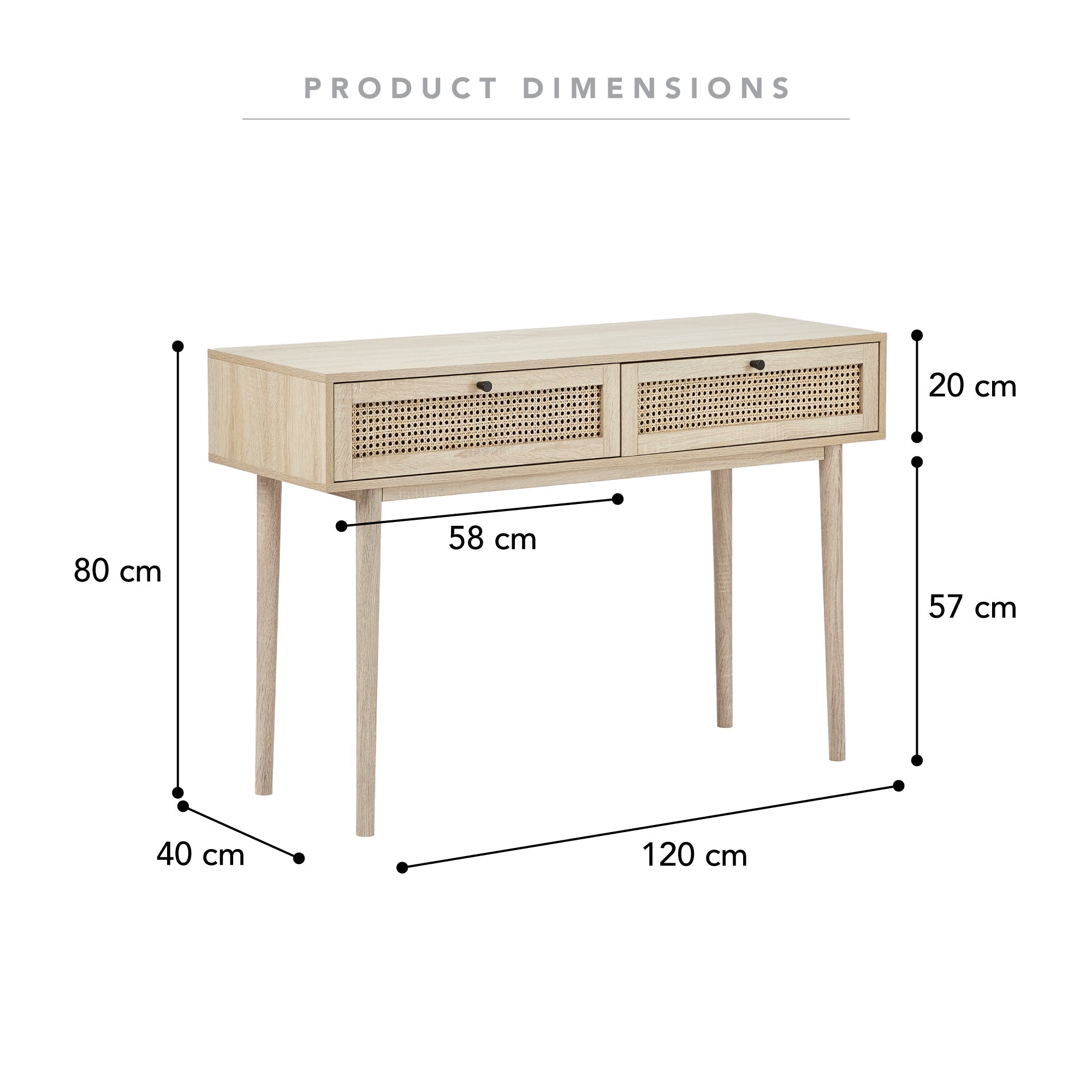 Oahu 120Cm Rattan Console Table Natural Tables