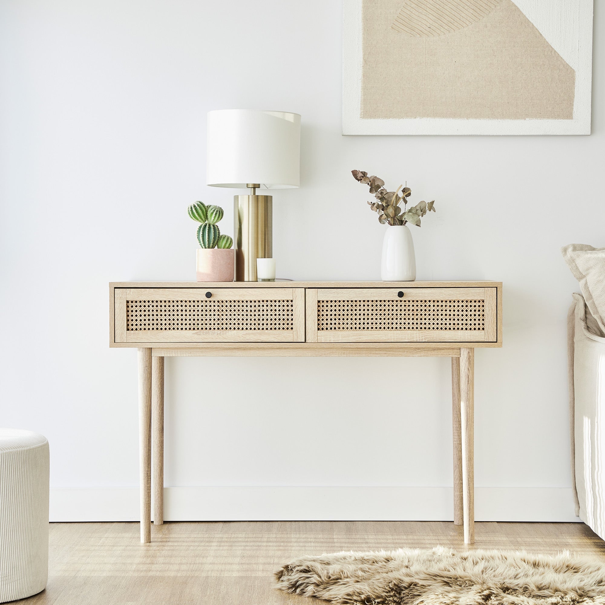 Oahu 120Cm Rattan Console Table Natural Tables