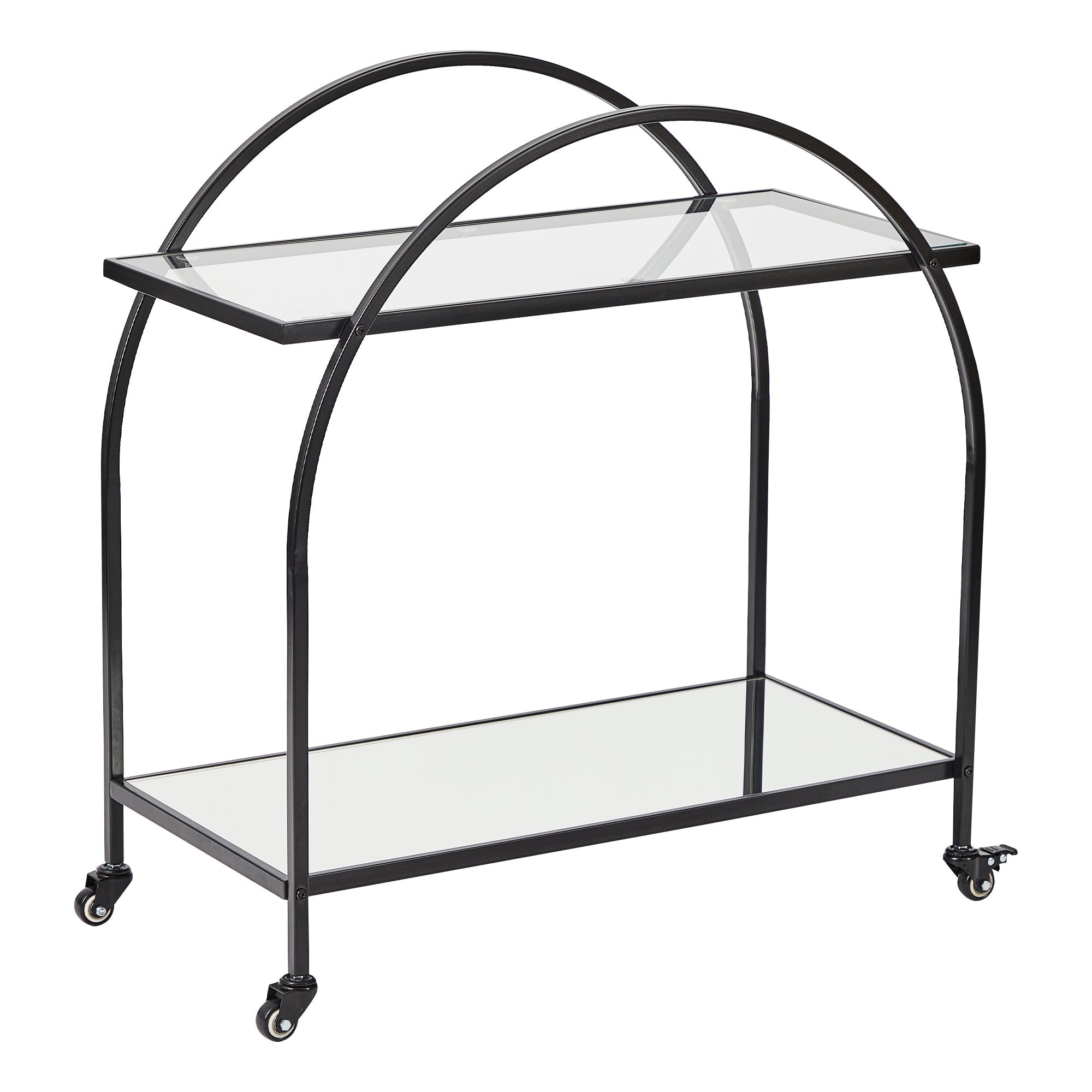 Otis 86Cm Steel Arch Bar Cart Black Carts