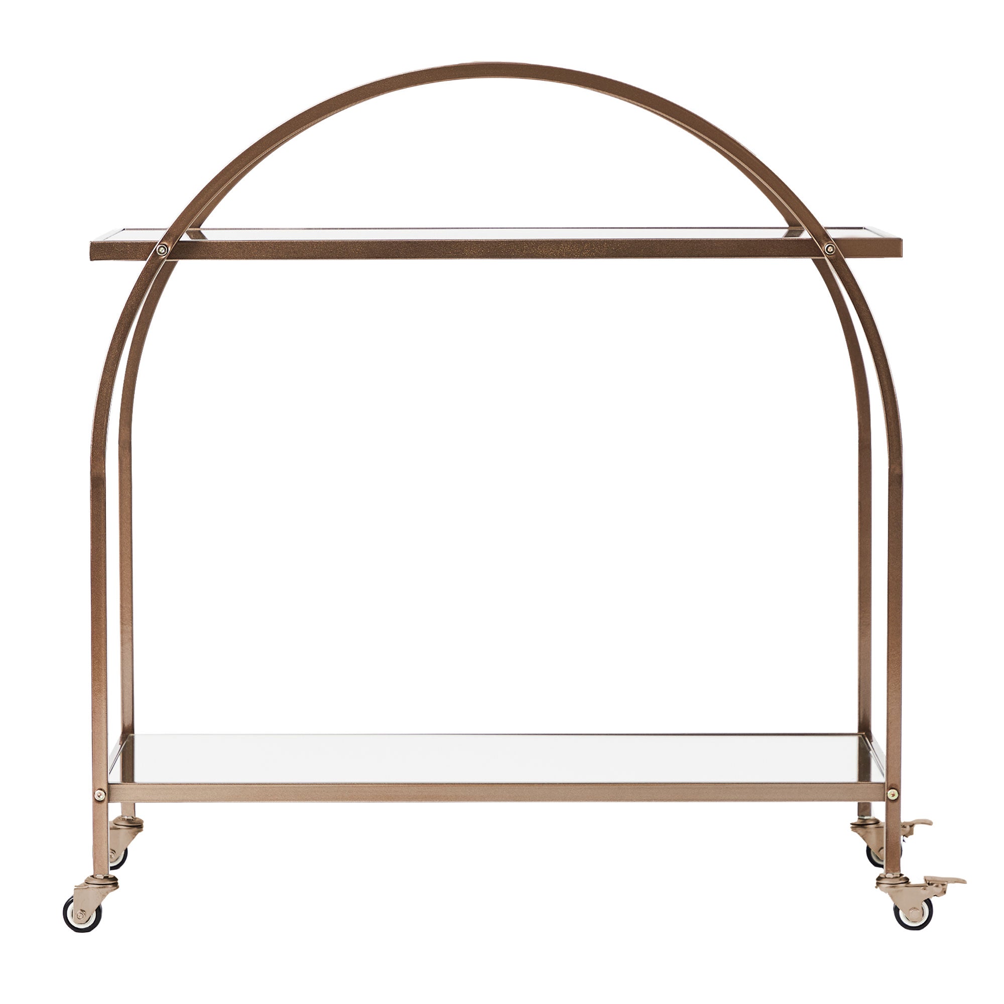 Otis 86cm Steel Arch Bar Cart Brass