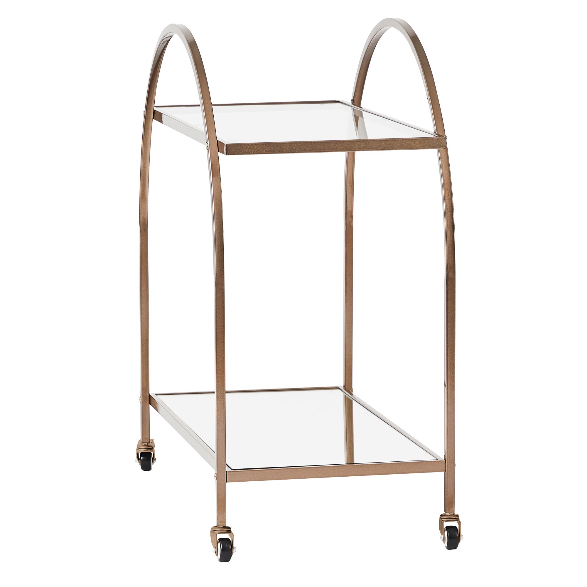 Otis 86cm Steel Arch Bar Cart Brass