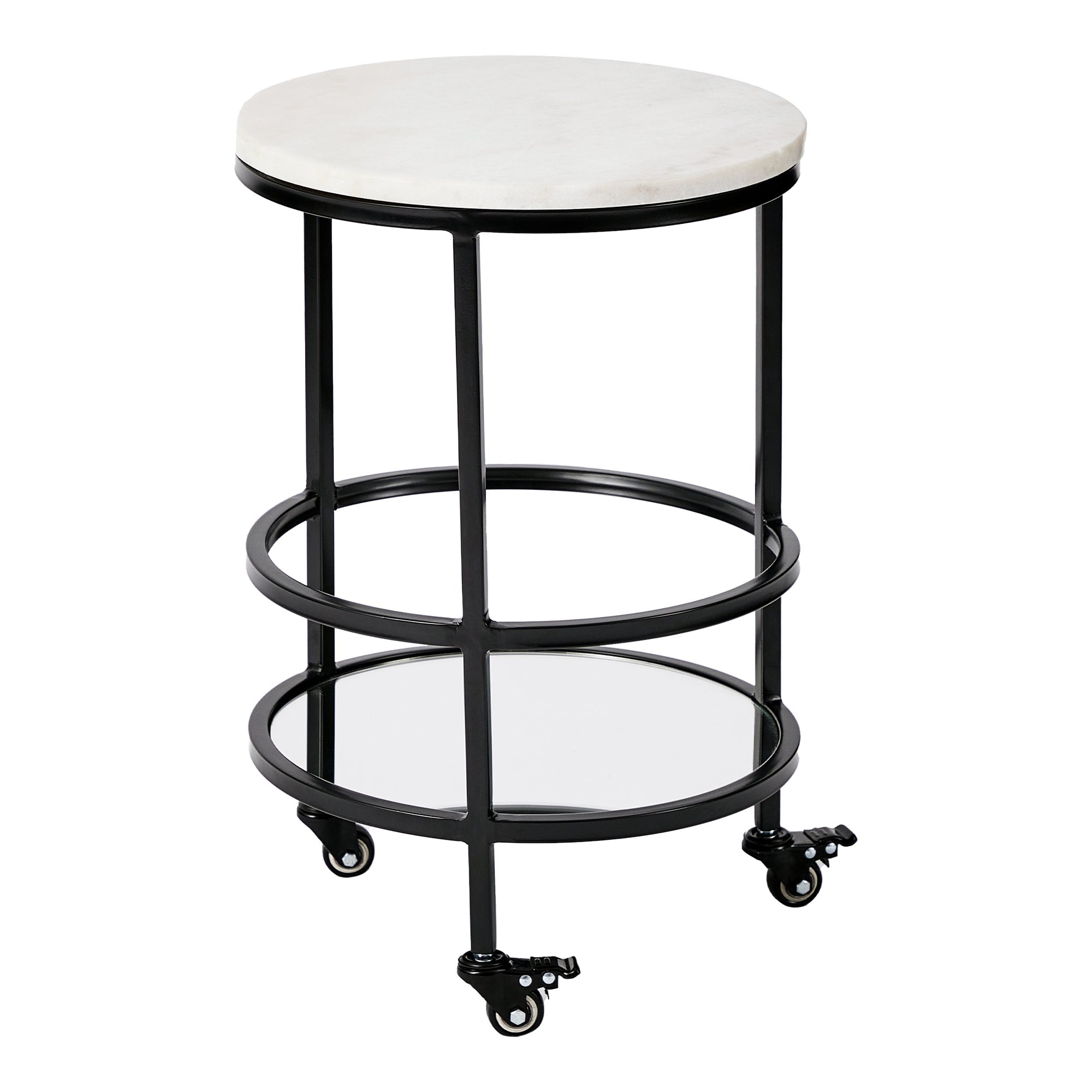 Amore 61Cm Steel Bar Cart With Marble Top Carts