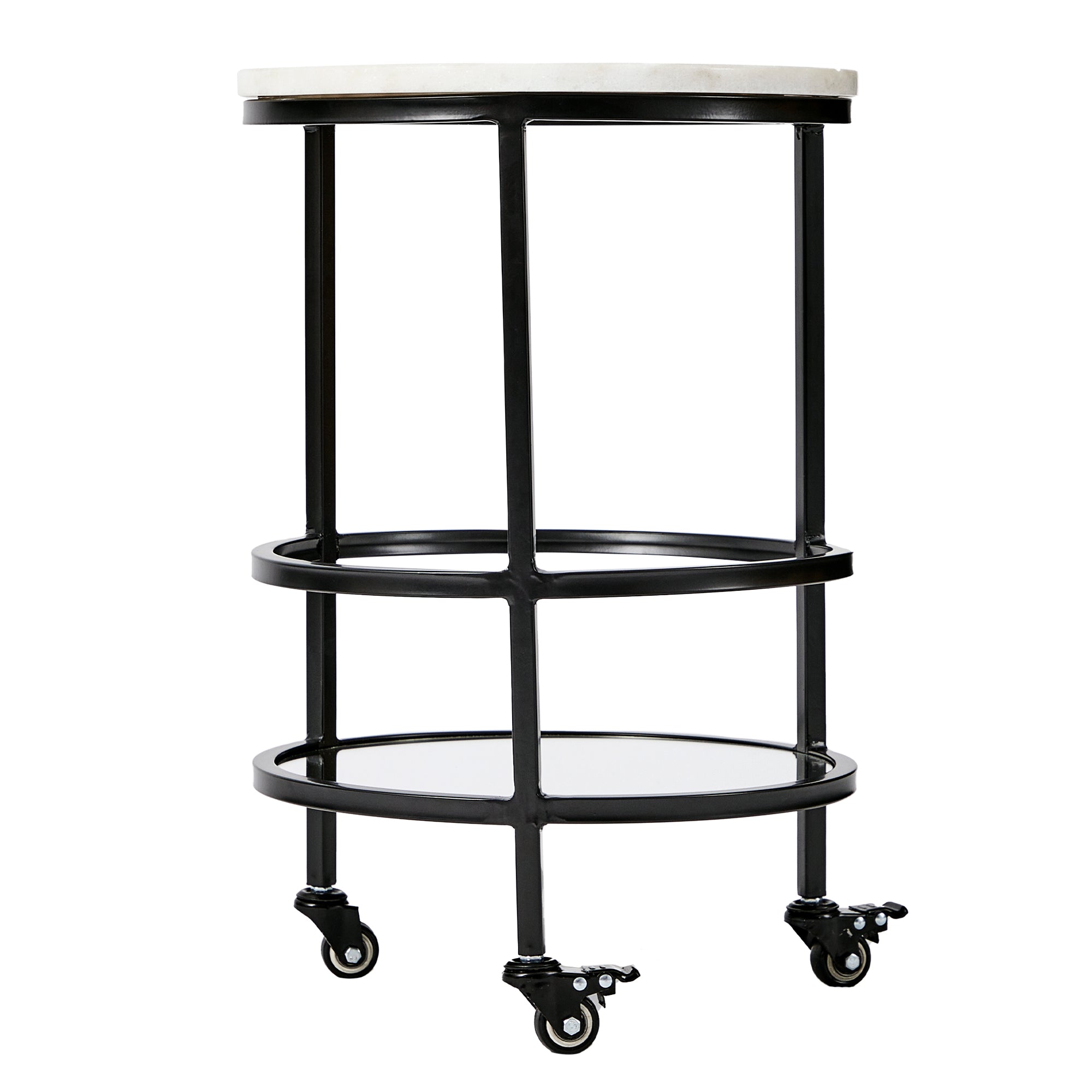 Amore 61Cm Steel Bar Cart With Marble Top Carts