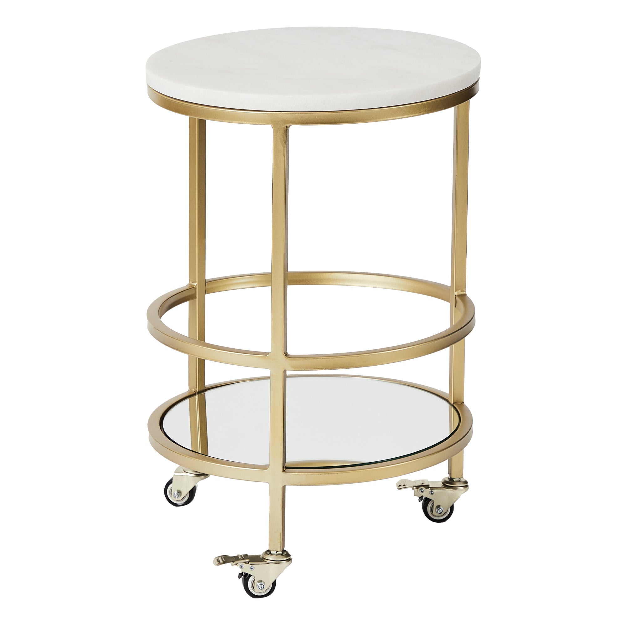 Amore 61Cm Steel Bar Cart With Marble Top Carts