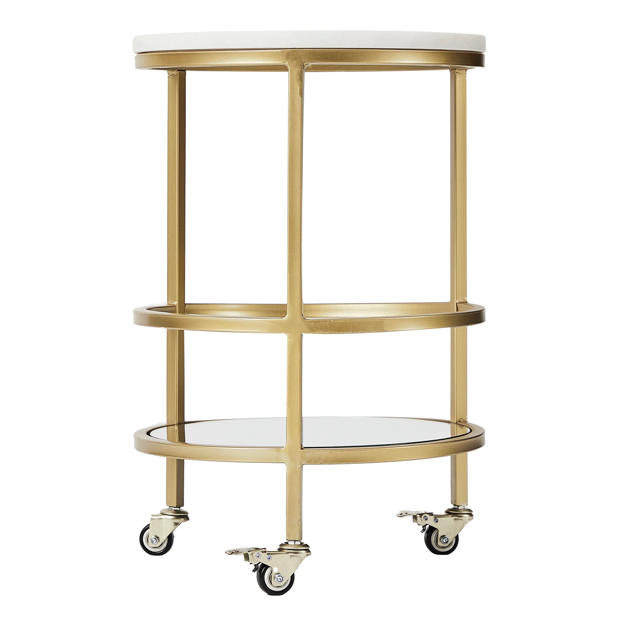 Amore 61Cm Steel Bar Cart With Marble Top Carts