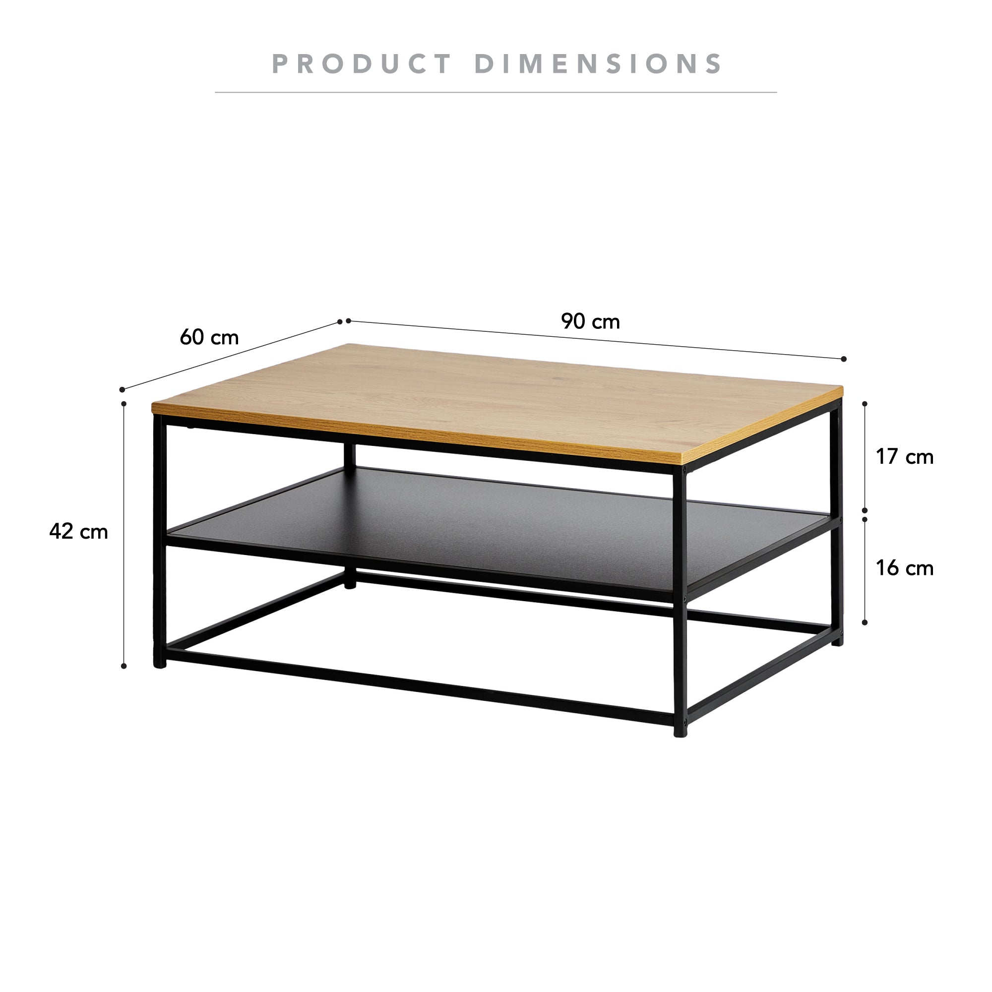 Gila 90Cm Modern Coffee Table Oak Tables