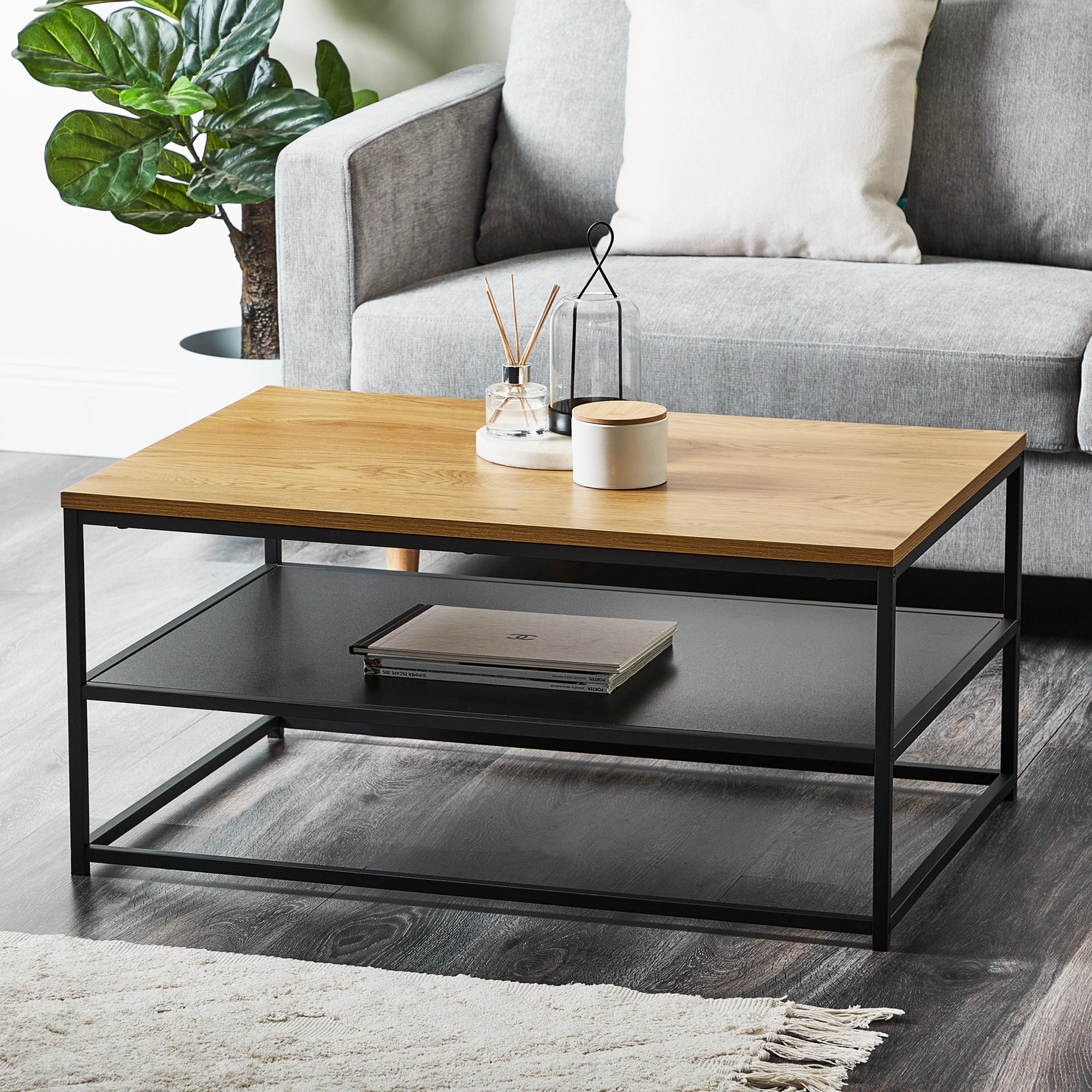 Gila 90Cm Modern Coffee Table Oak Tables