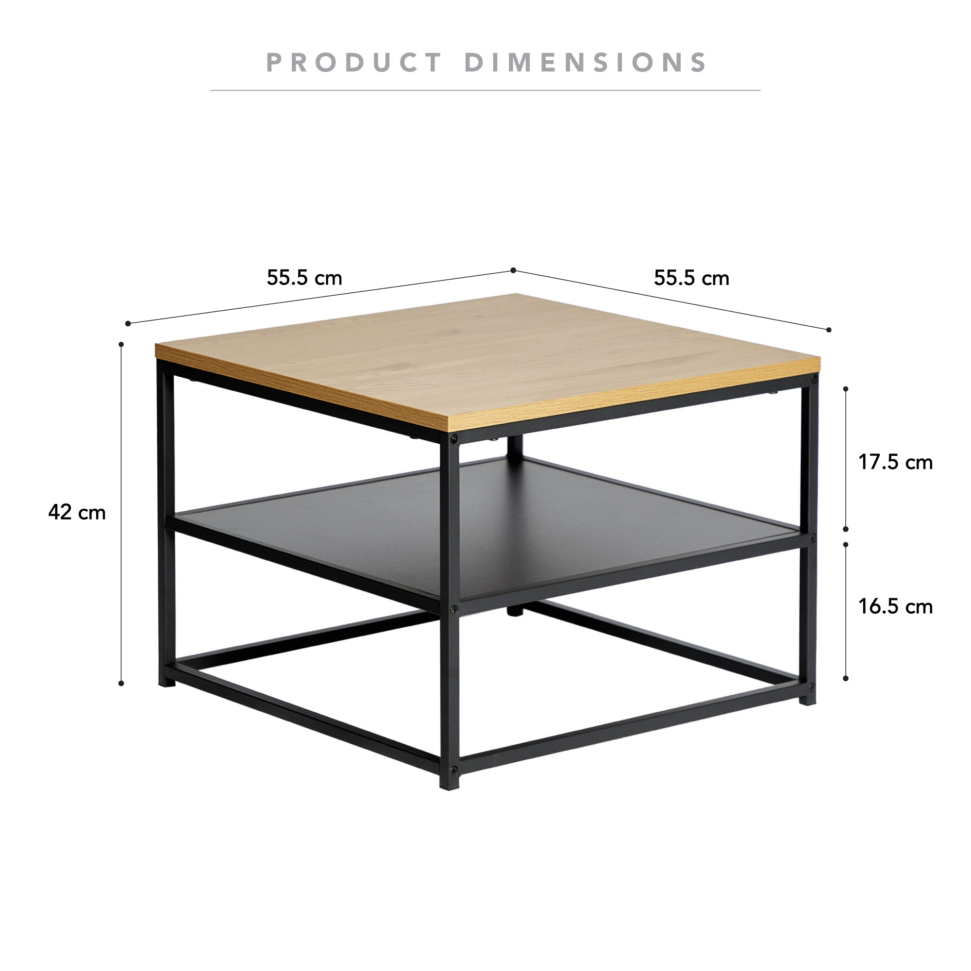 Gila 55Cm Square Coffee Table Oak Tables