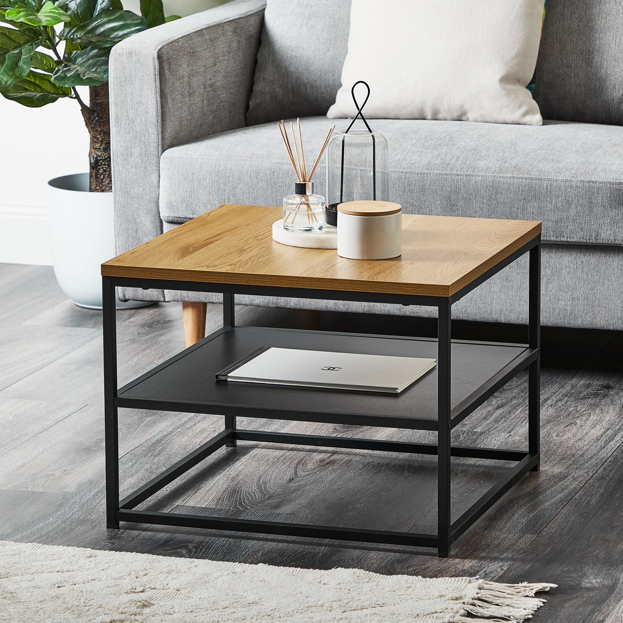 Gila 55Cm Square Coffee Table Oak Tables