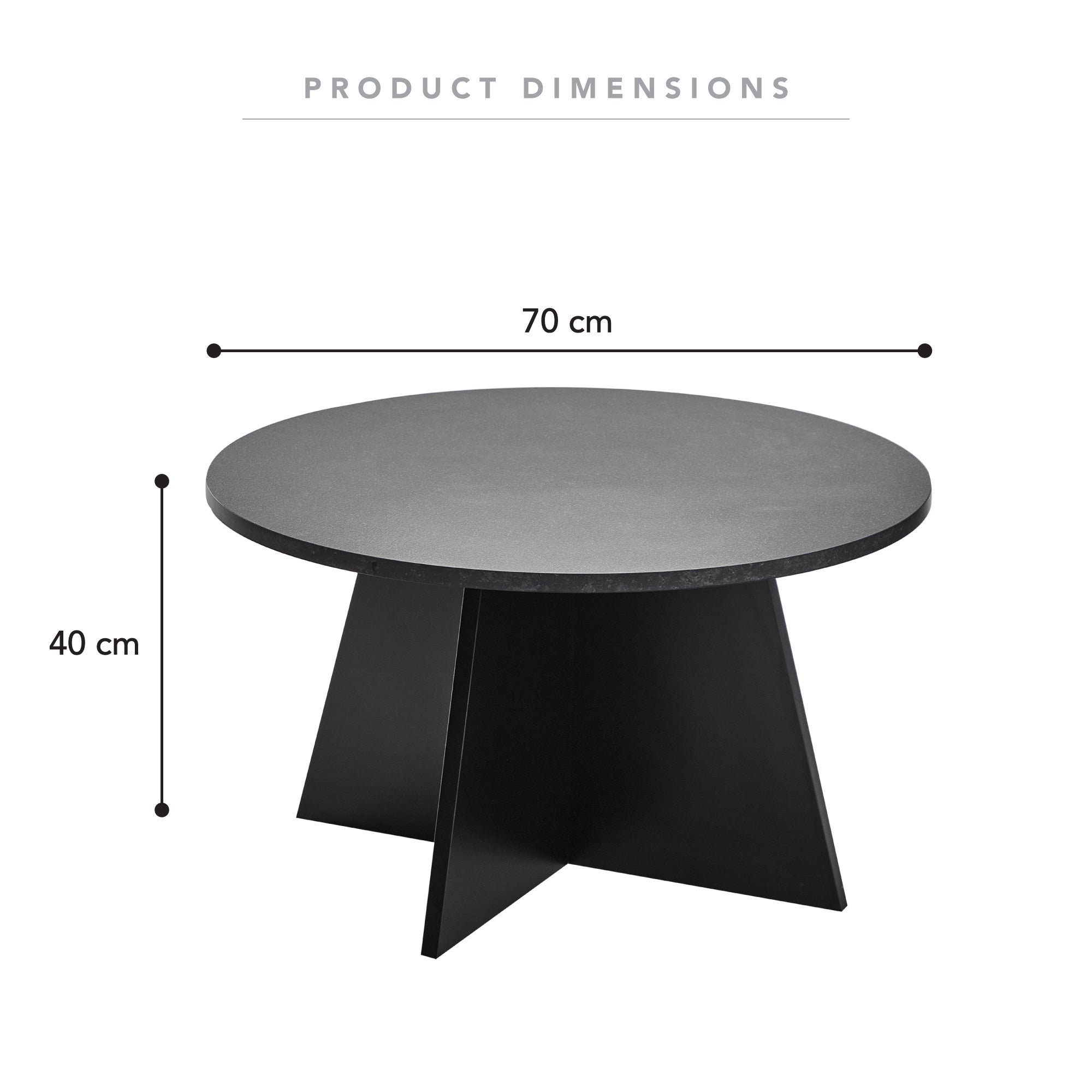 Axis 70Cm Coffee Table Black Tables