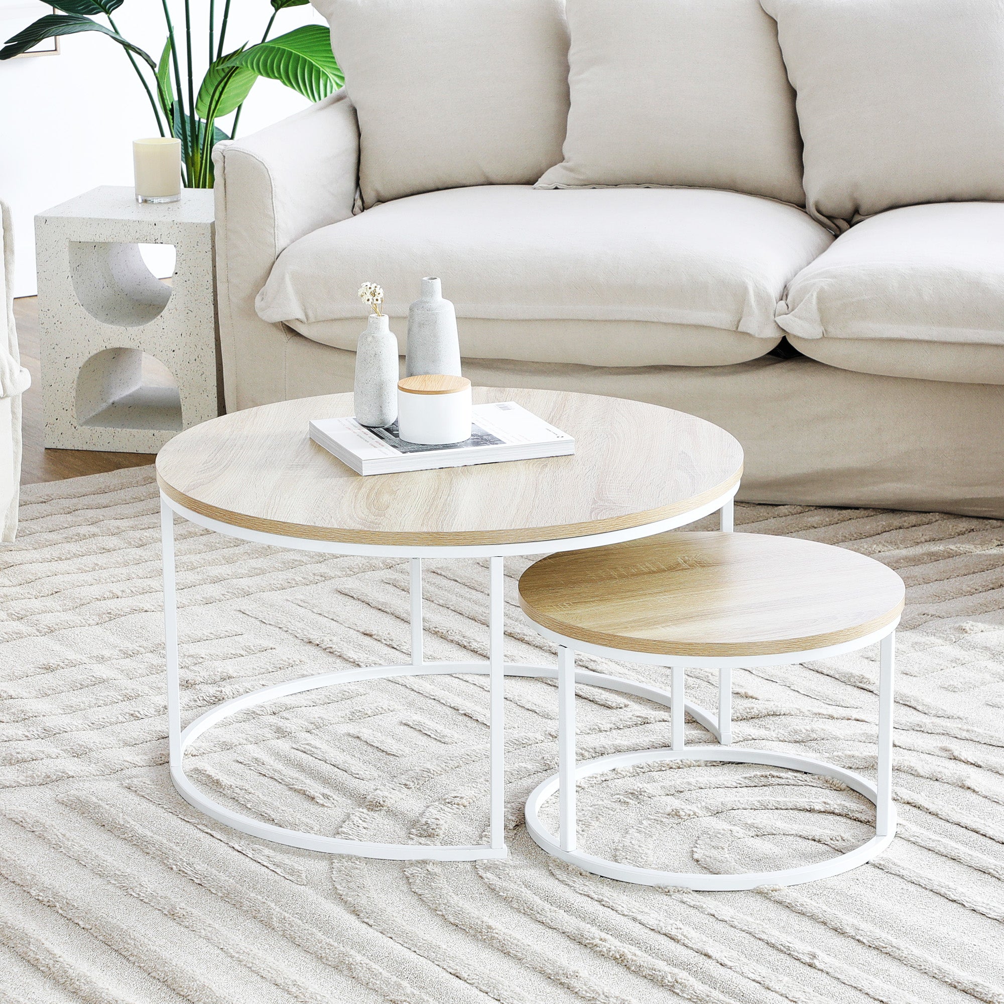 Nesting Sonoma Coffee Tables Set Of 2 White