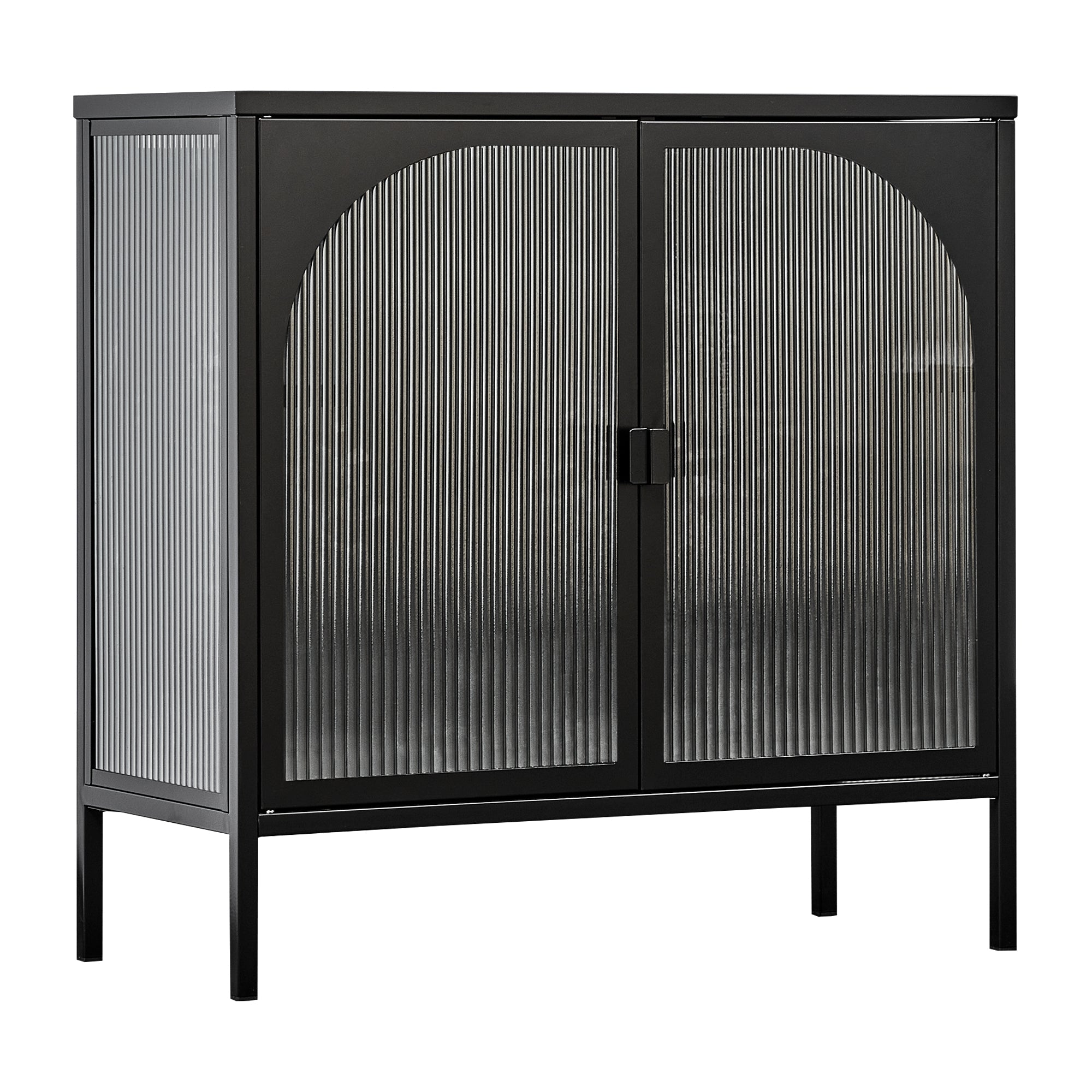 Eve 80Cm Modern Metal Cabinet Black Cabinets