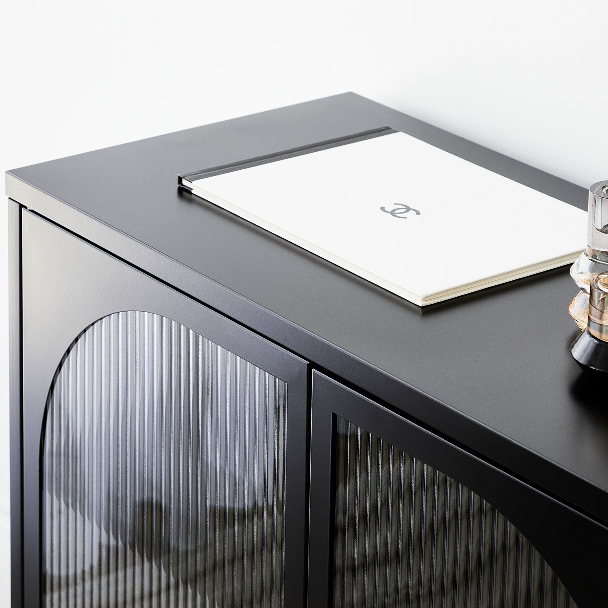 Eve 80Cm Modern Metal Cabinet Black Cabinets