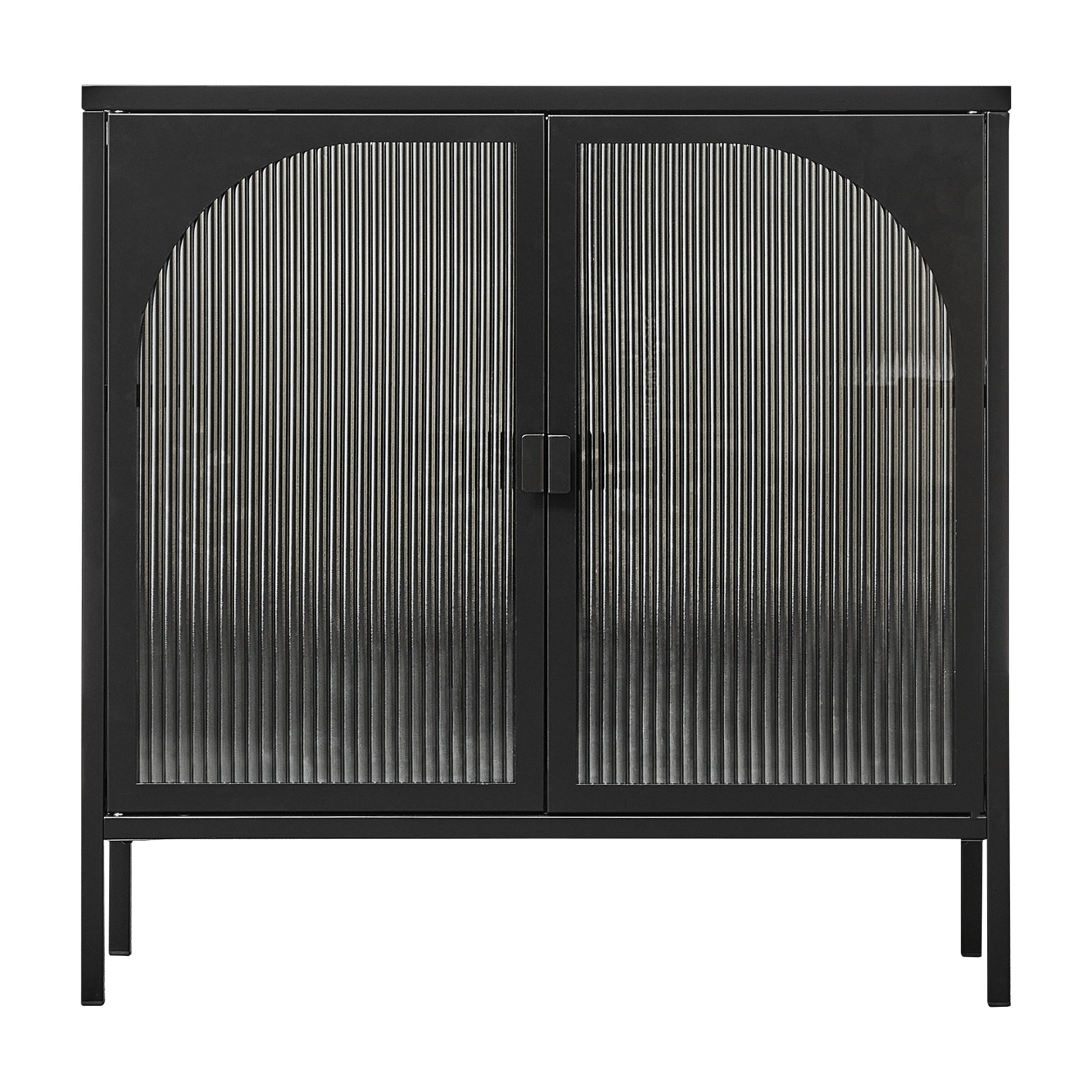 Eve 80Cm Modern Metal Cabinet Black Cabinets