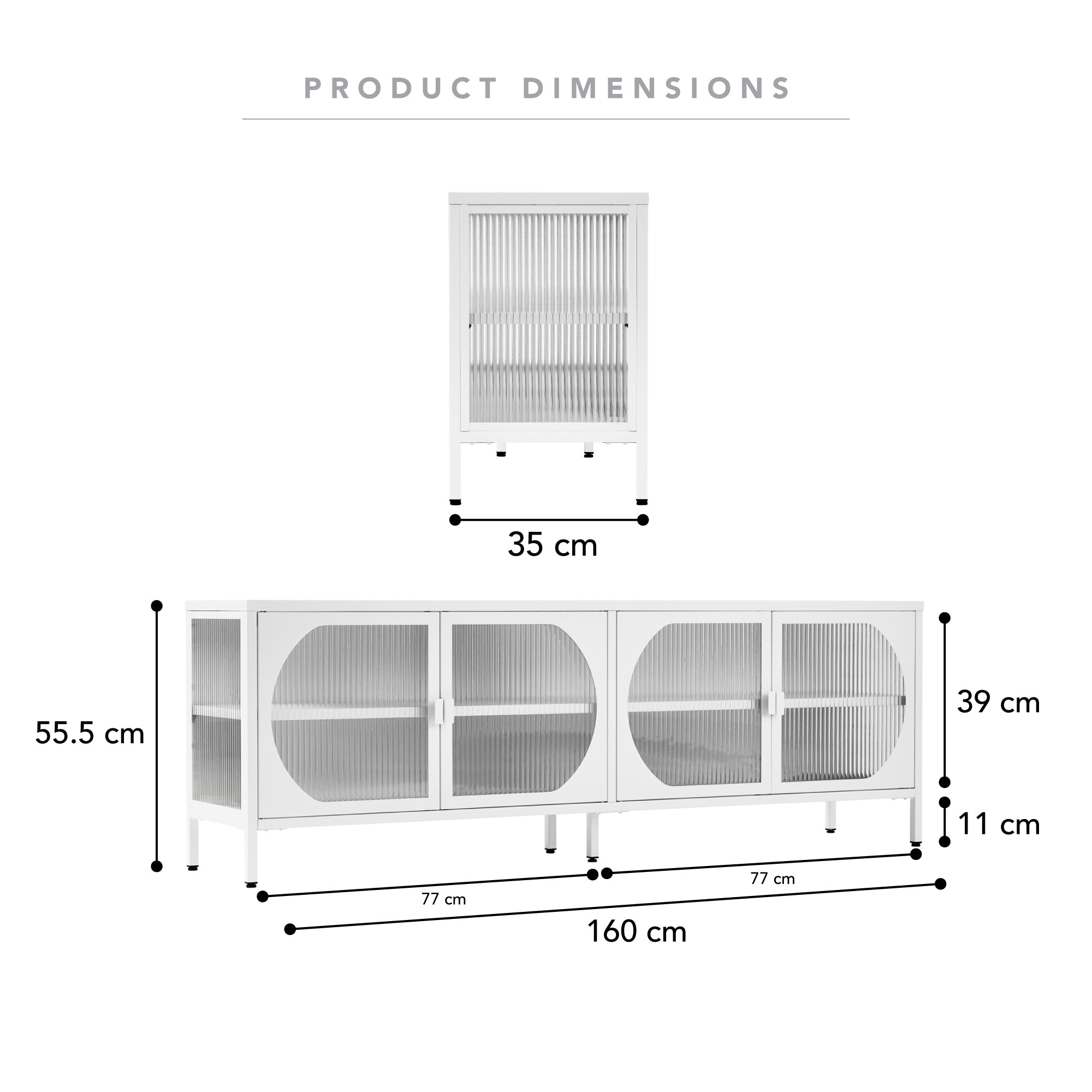 Eve 160cm Modern Metal TV Unit