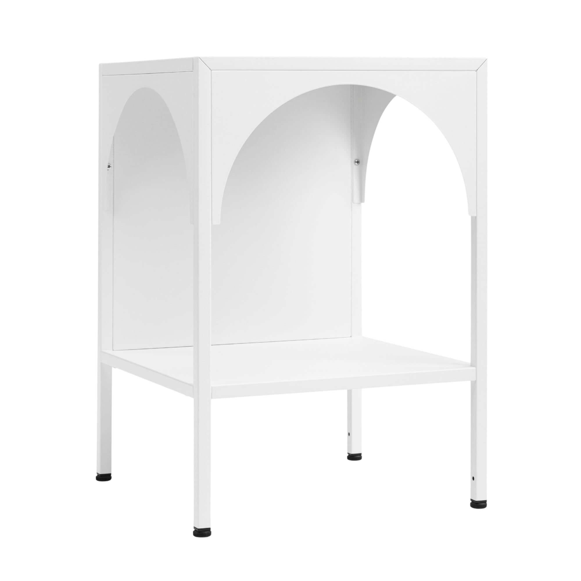 Eve 52cm Metal Open Front Side Table White