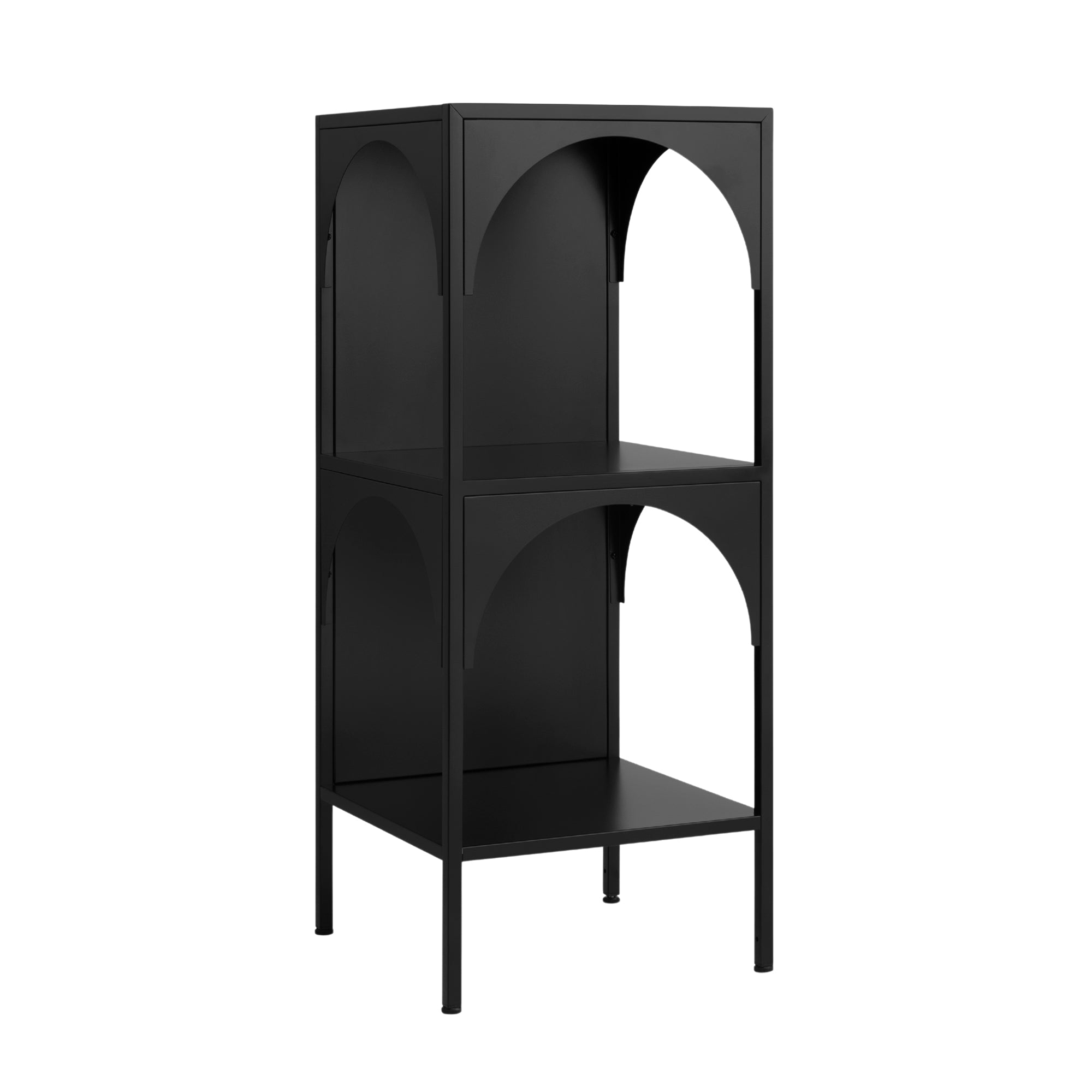 Eve 89cm Metal Open Front Shelving Unit Black