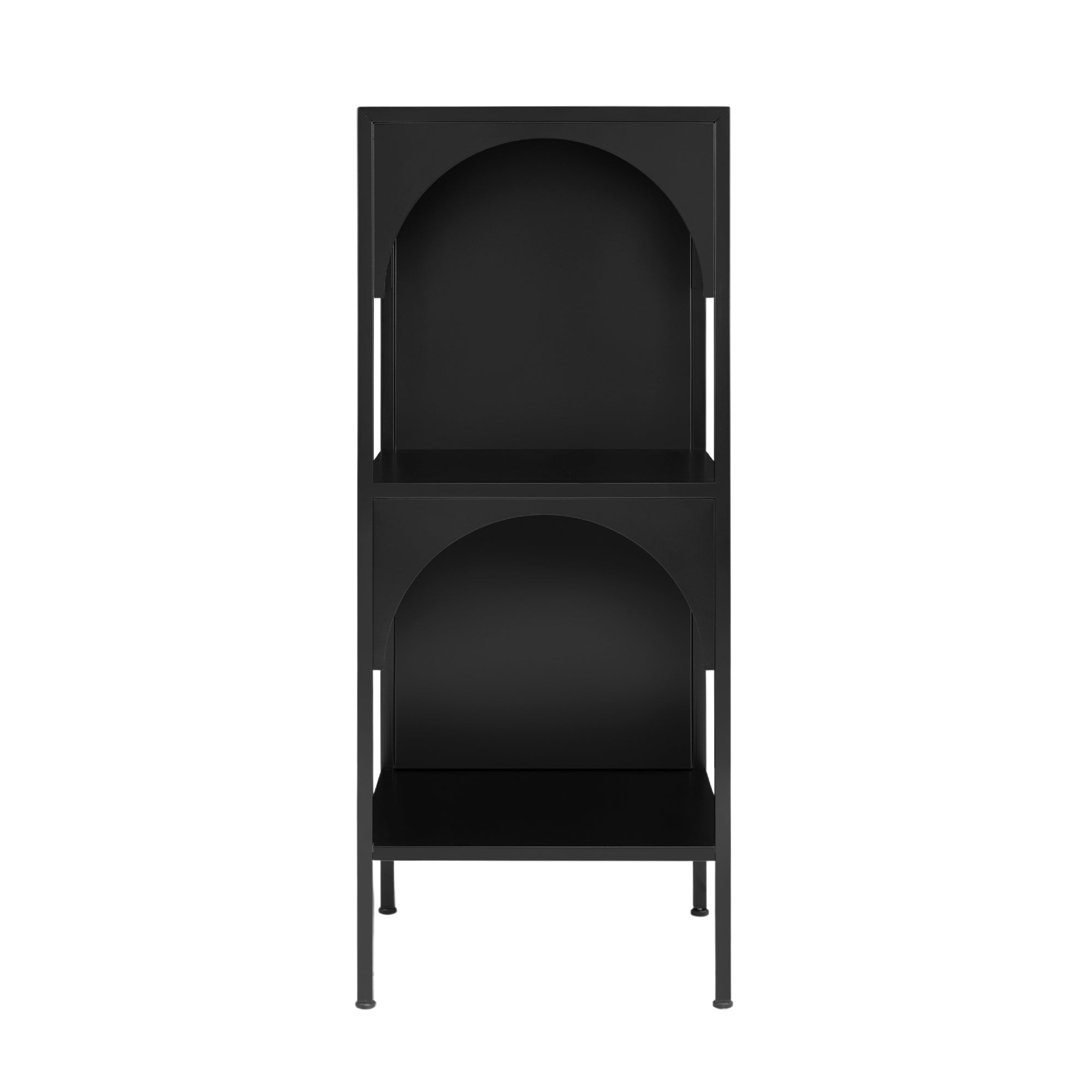 Eve 89cm Metal Open Front Shelving Unit Black