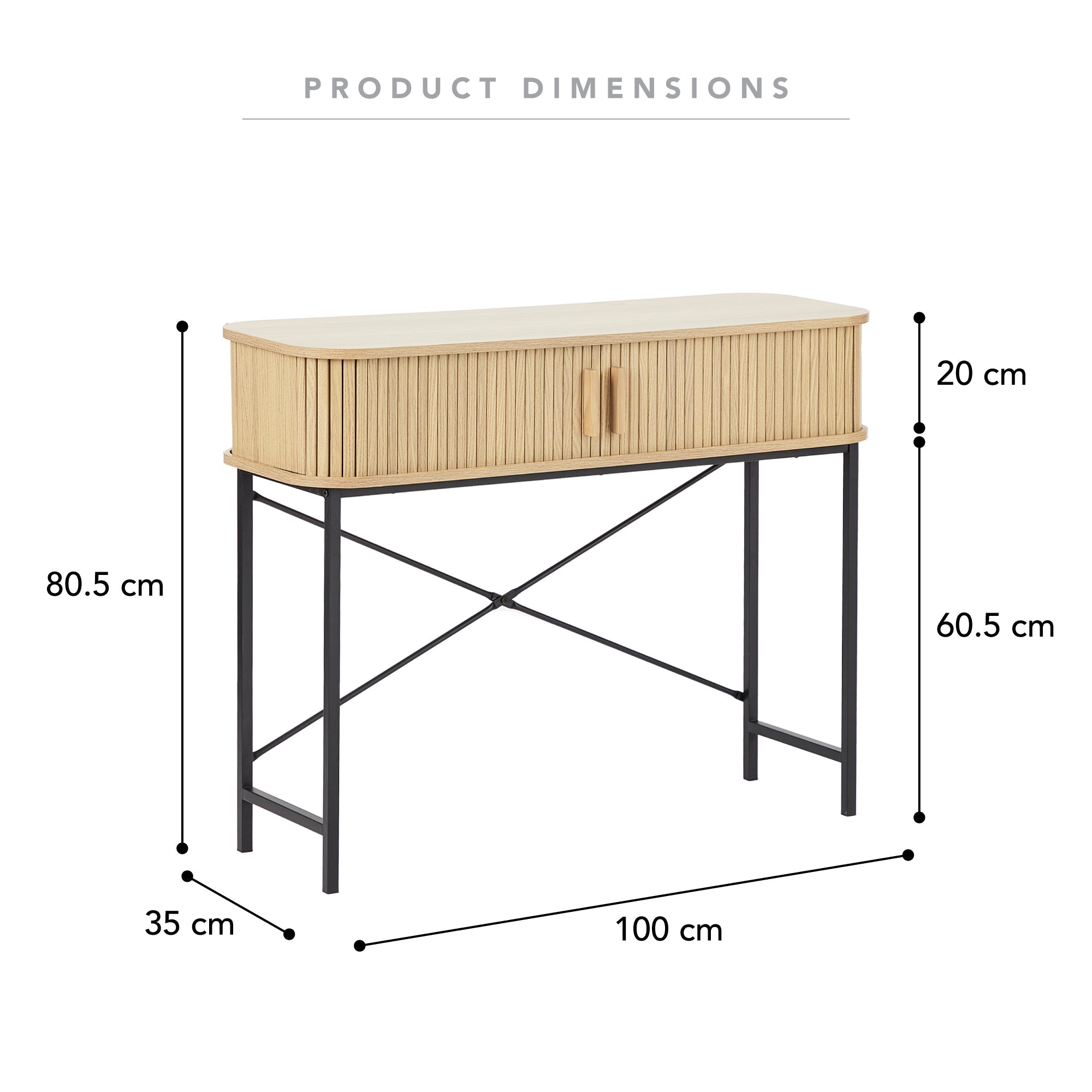 Haven Sliding Door 100Cm Console Table Natural Tables