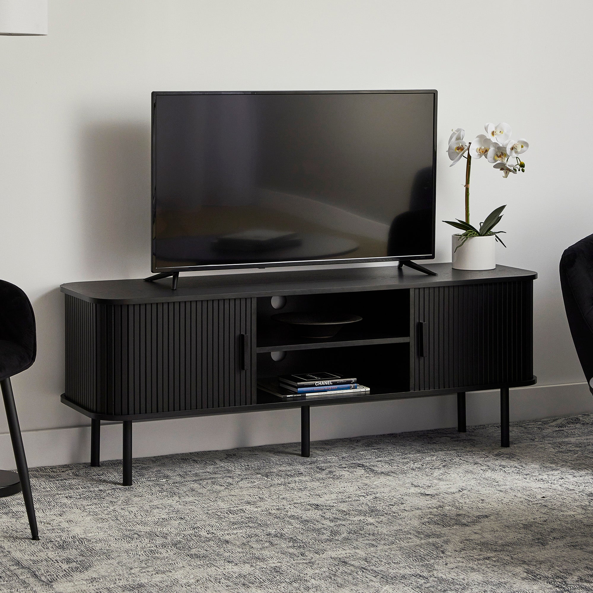 Haven Sliding Door 140cm TV Unit Black