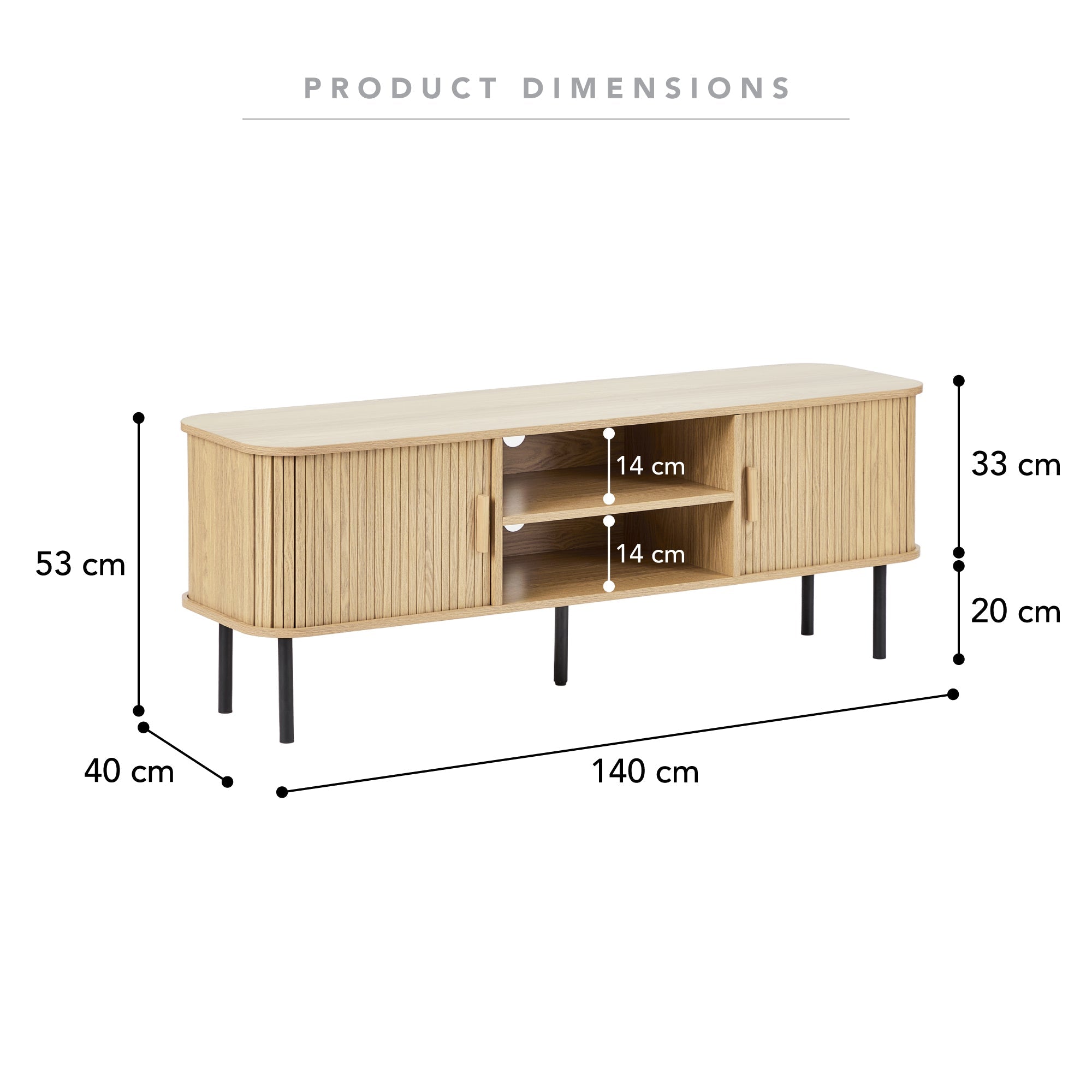 Haven Sliding Door 140Cm Tv Unit Natural Units