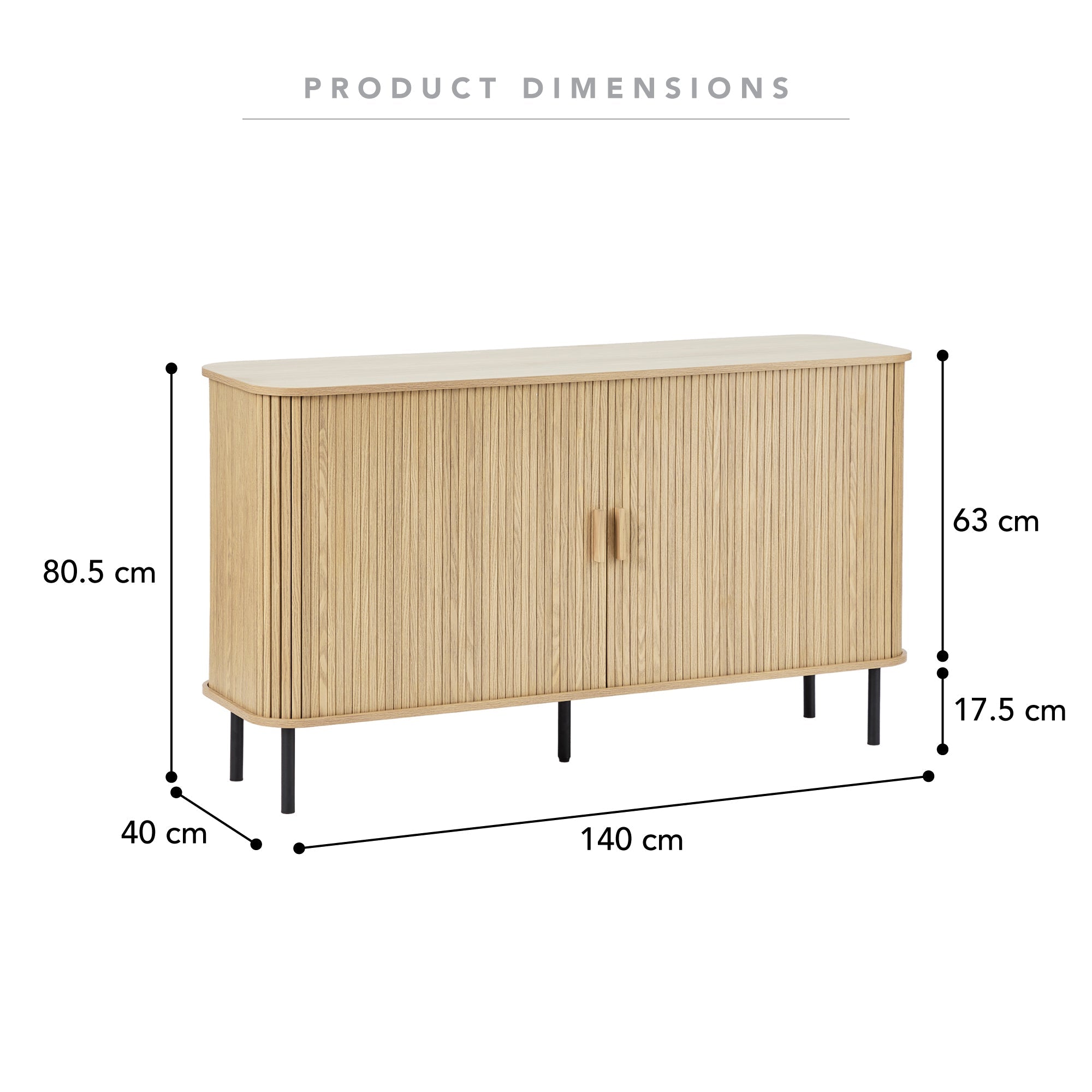 Haven Sliding Door 140Cm Sideboard Natural Buffet/Sideboards