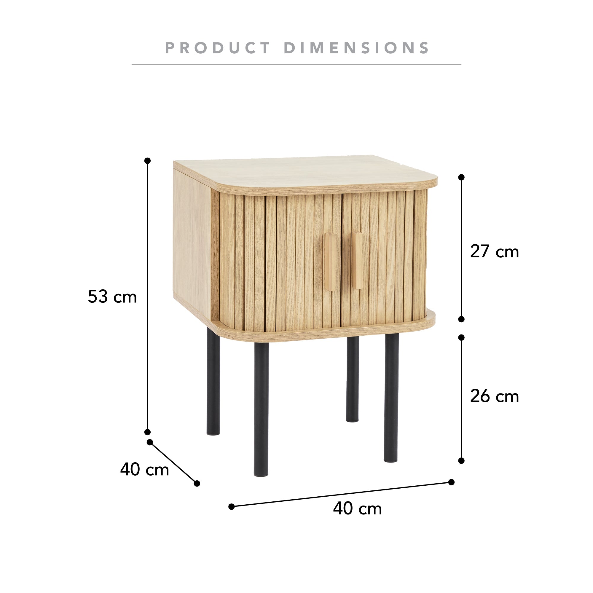 Haven Sliding Door 40Cm Bedside Table Natural Tables