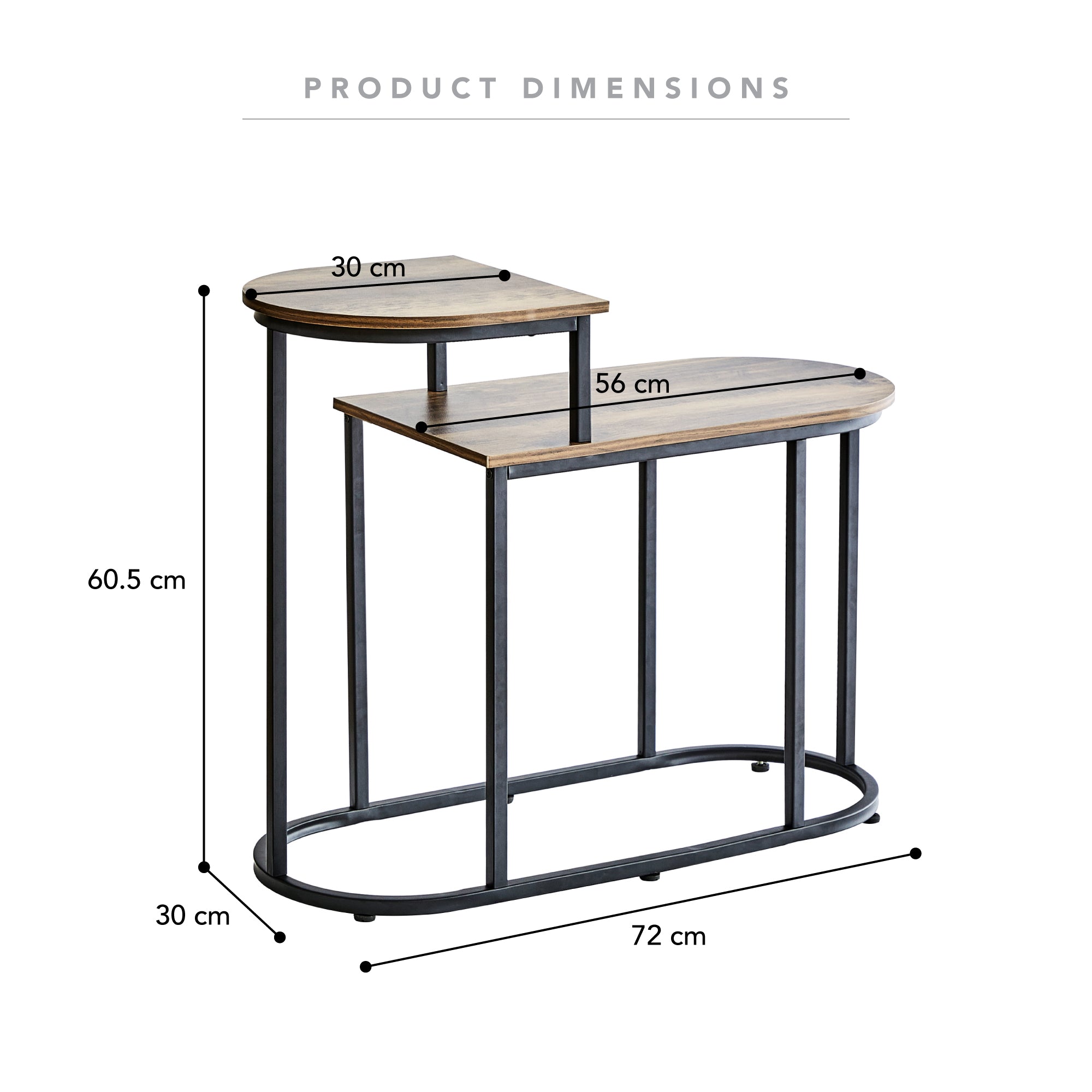 Cuba 72Cm Sofa Table Side Tables