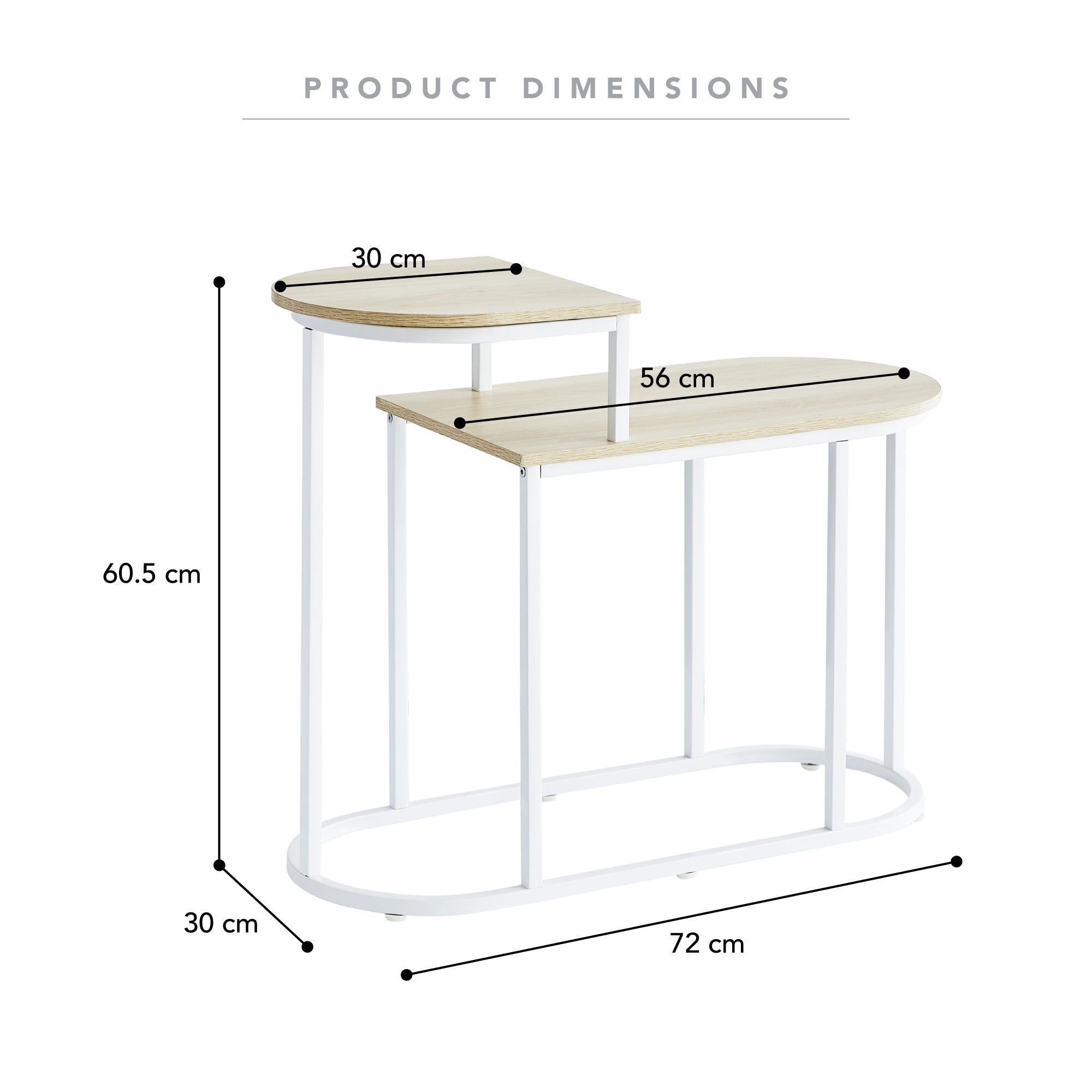 Cuba 72Cm Sofa Table Side Tables