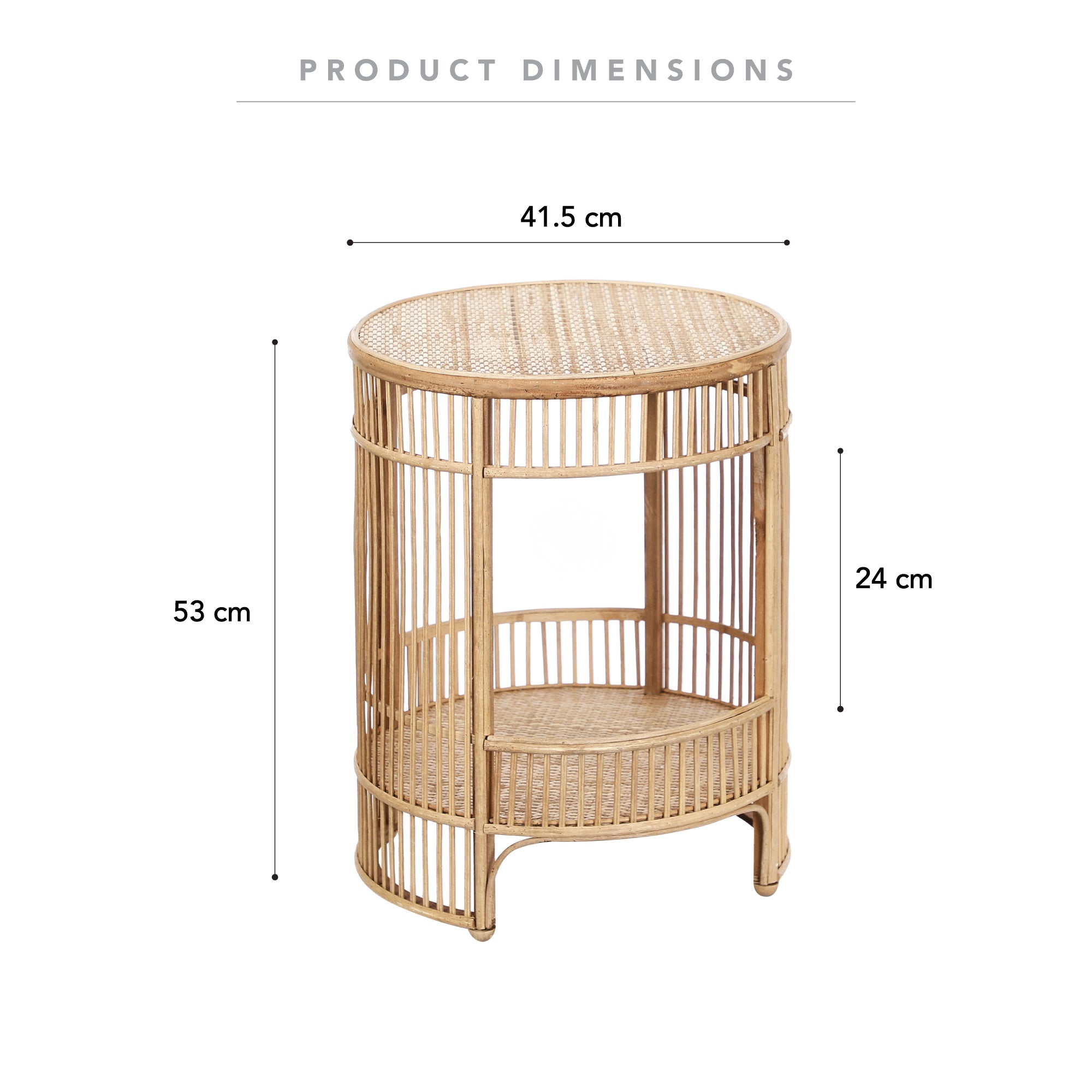 Harbour 41.5Cm Bamboo Rattan Side Table Tables